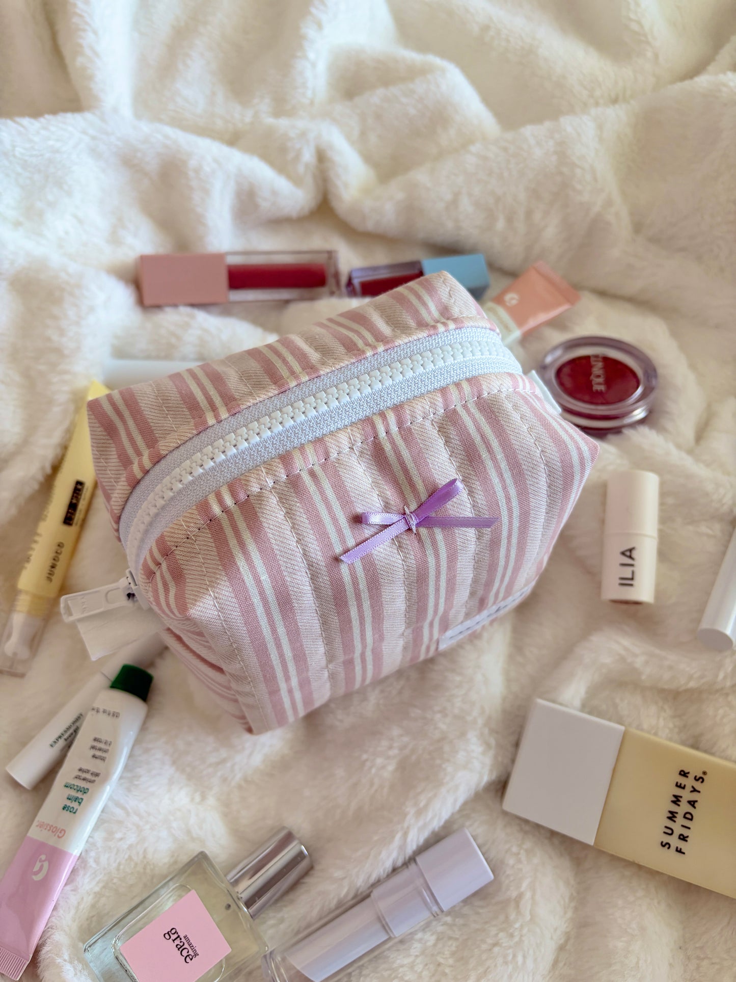 Mulberry with Purple Bow Mini Makeup Bag *limited-edition*