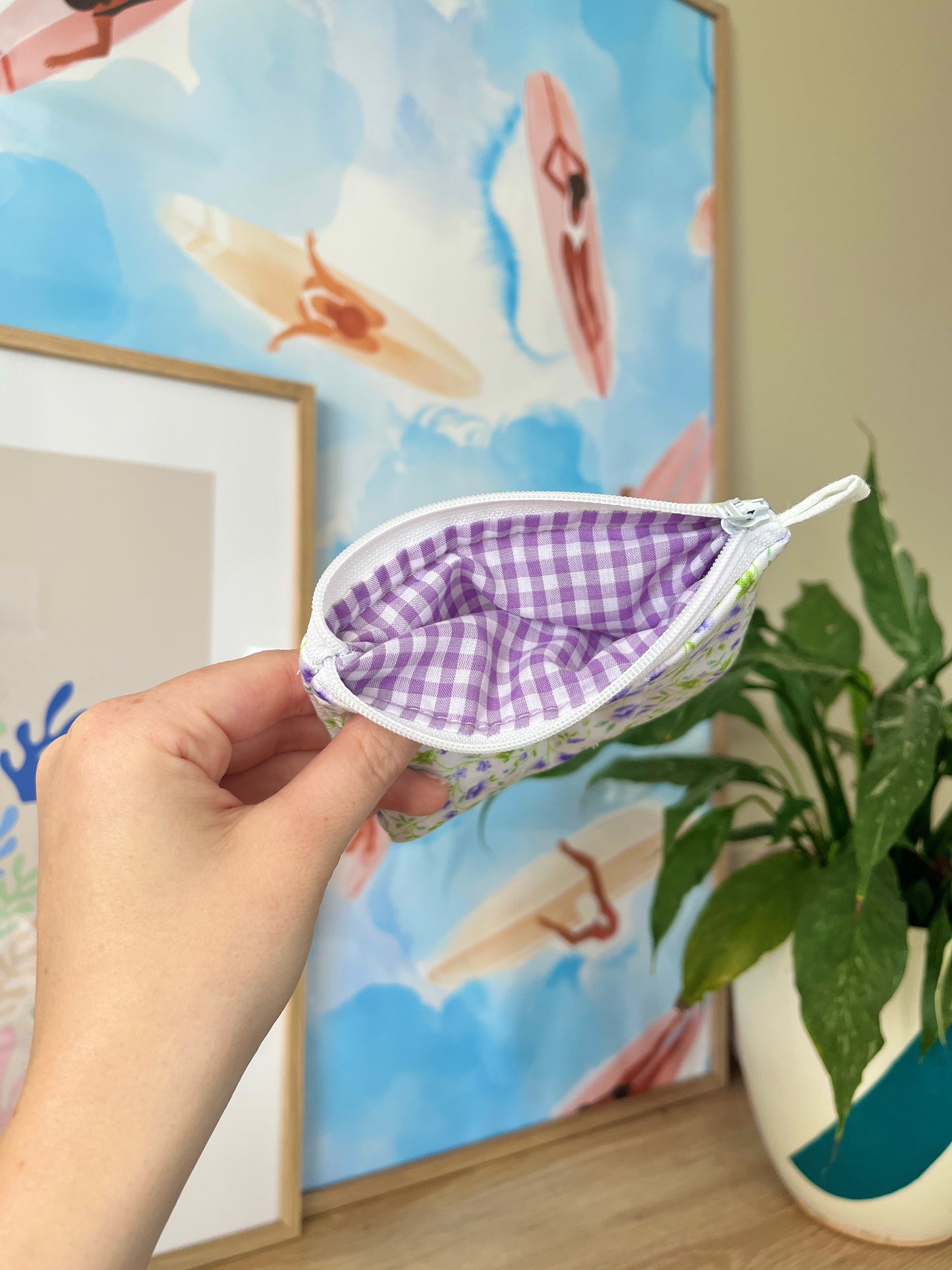 The Purple Floral Keychain Wallet