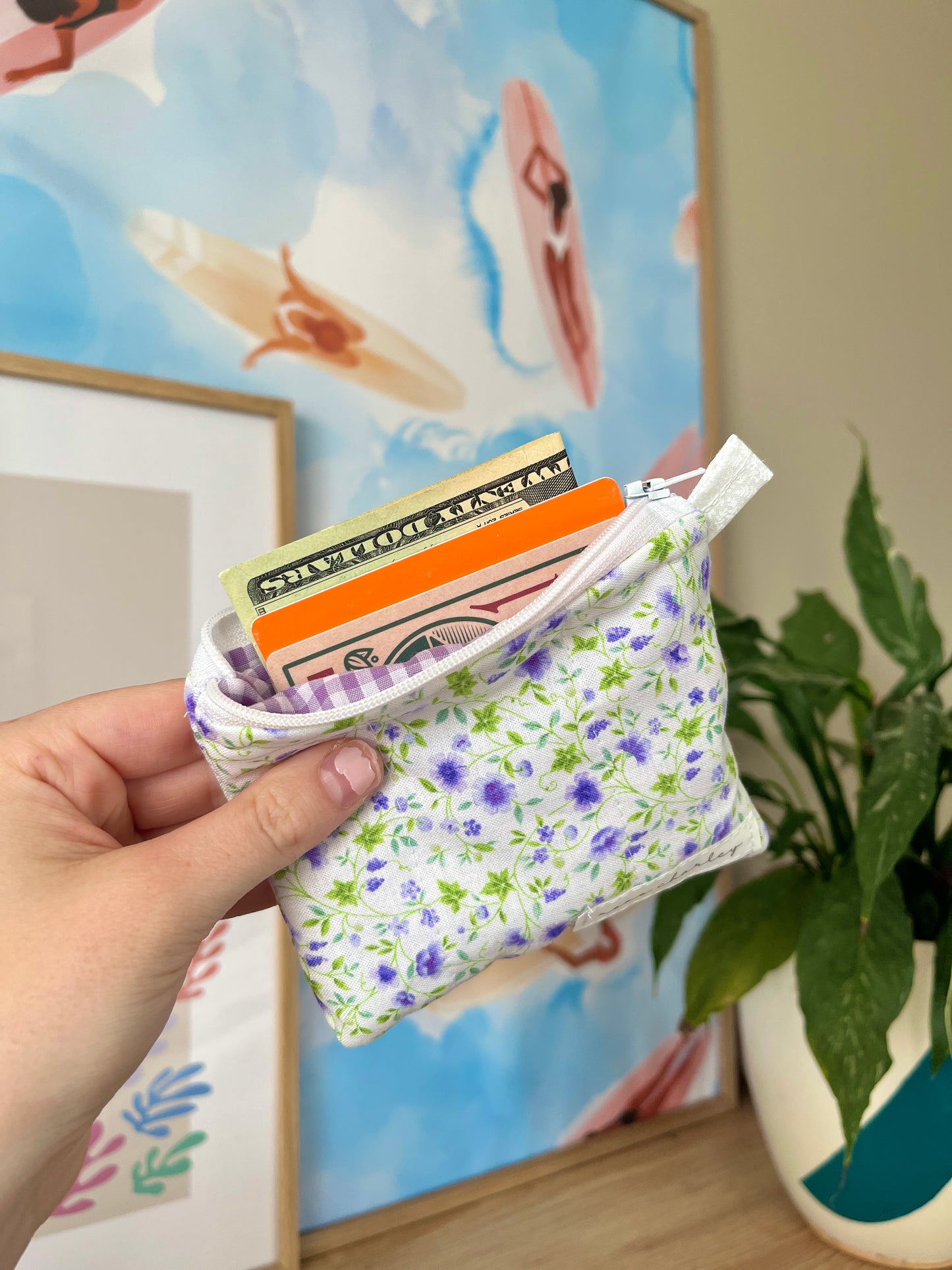 The Purple Floral Keychain Wallet