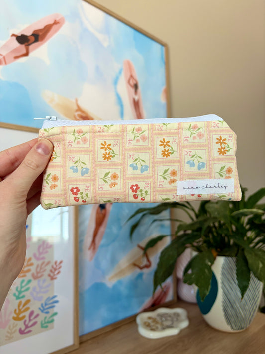 Orange Petal Postage Pencil & Glasses Case *limited-edition*