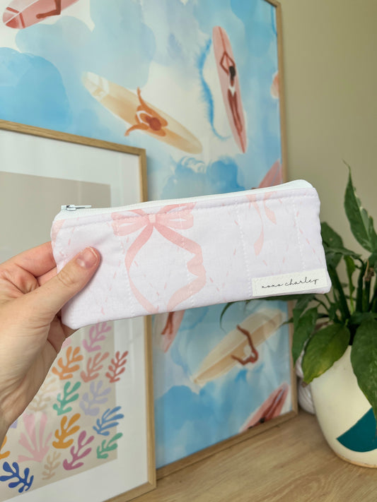 The Pink Bow Pencil & Glasses Case