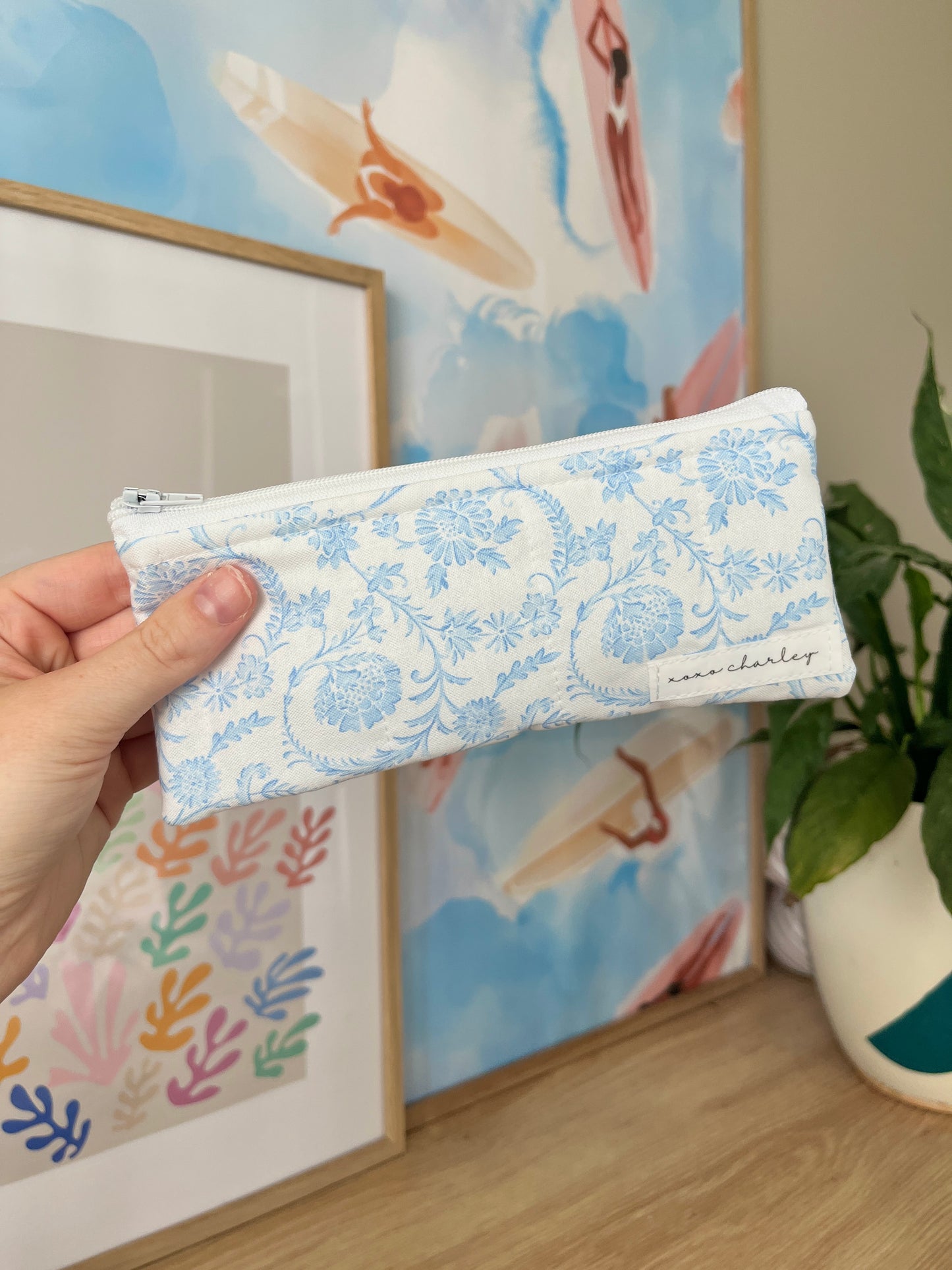 The Vintage Blue Pencil & Glasses Case