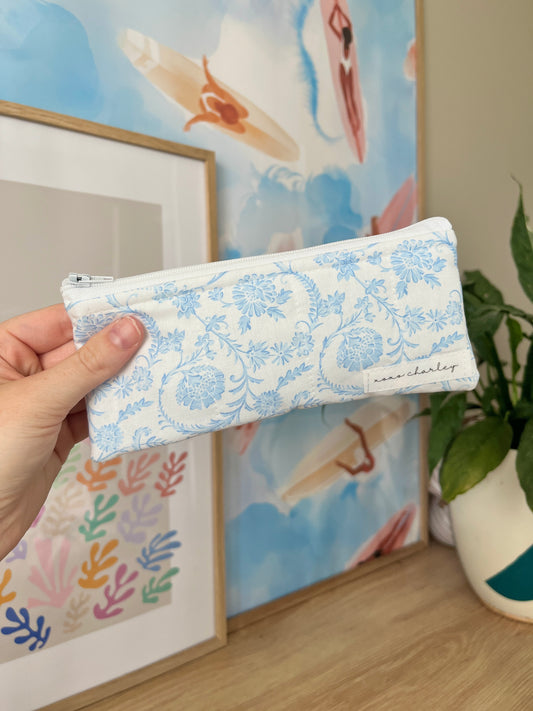 The Vintage Blue Pencil & Glasses Case