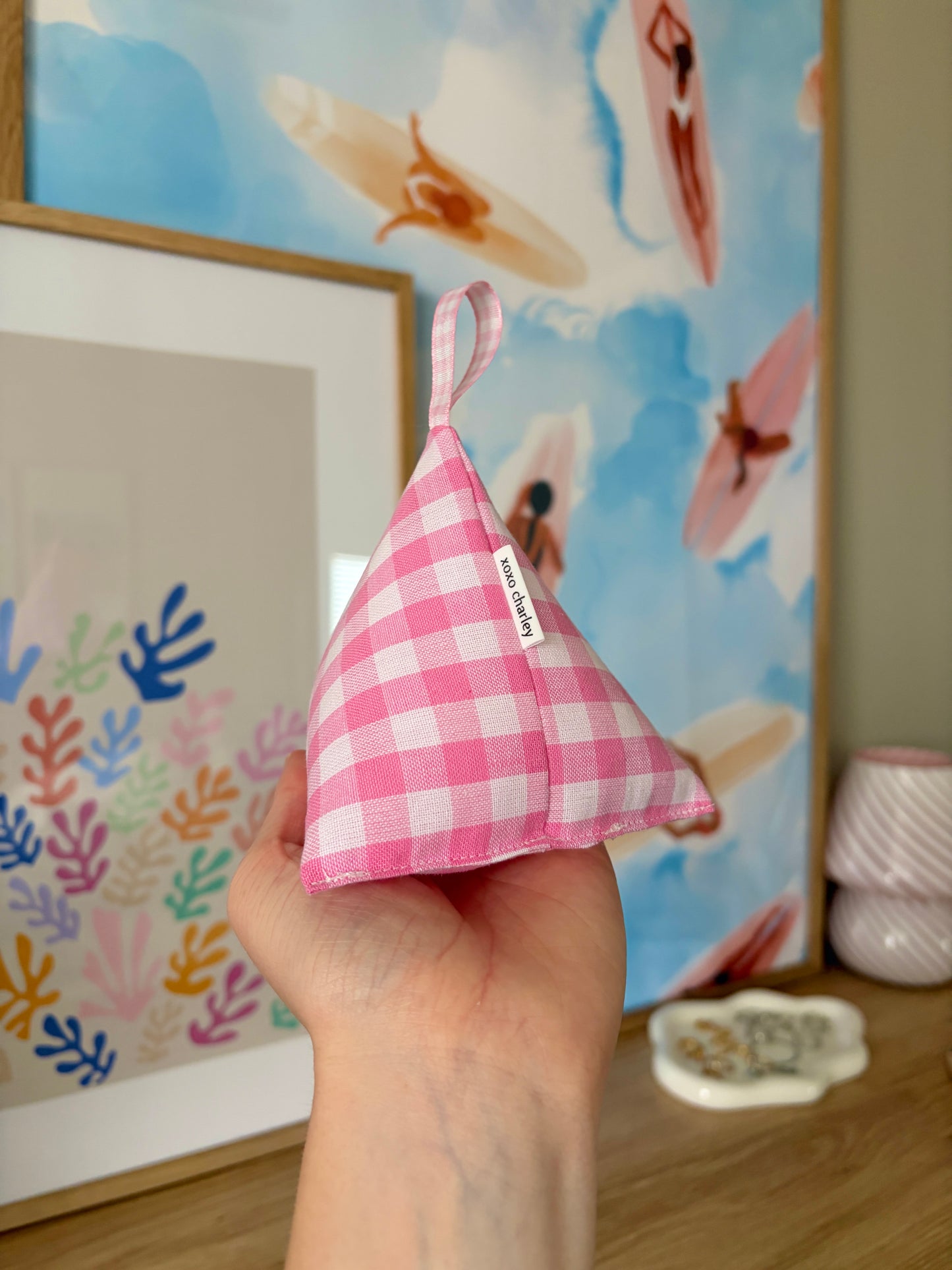 Pink Gingham Pattern Weight