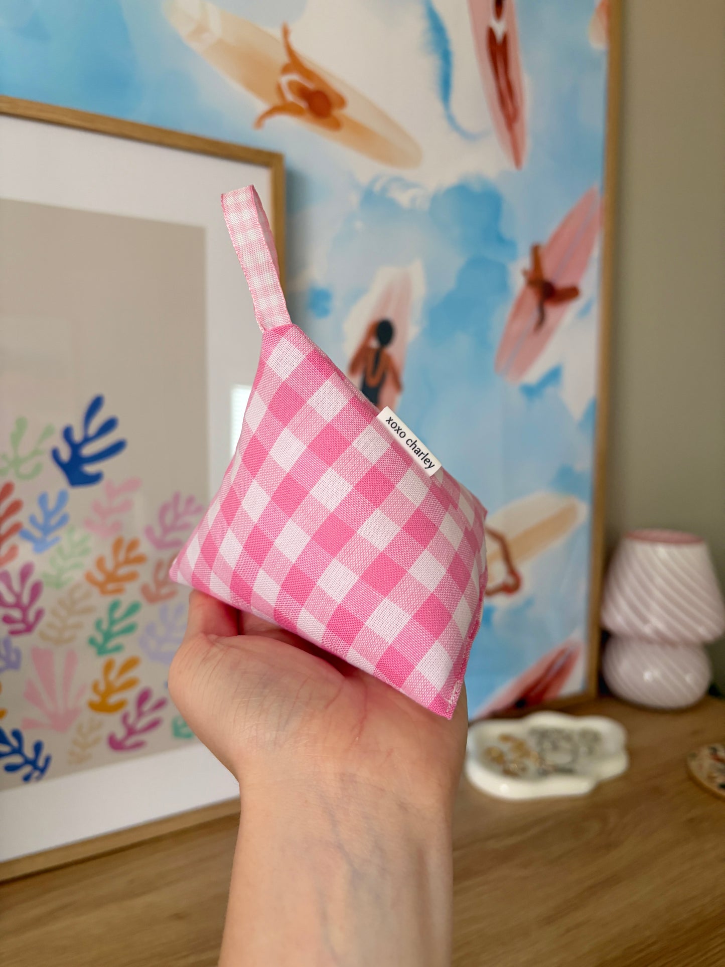 Pink Gingham Pattern Weight