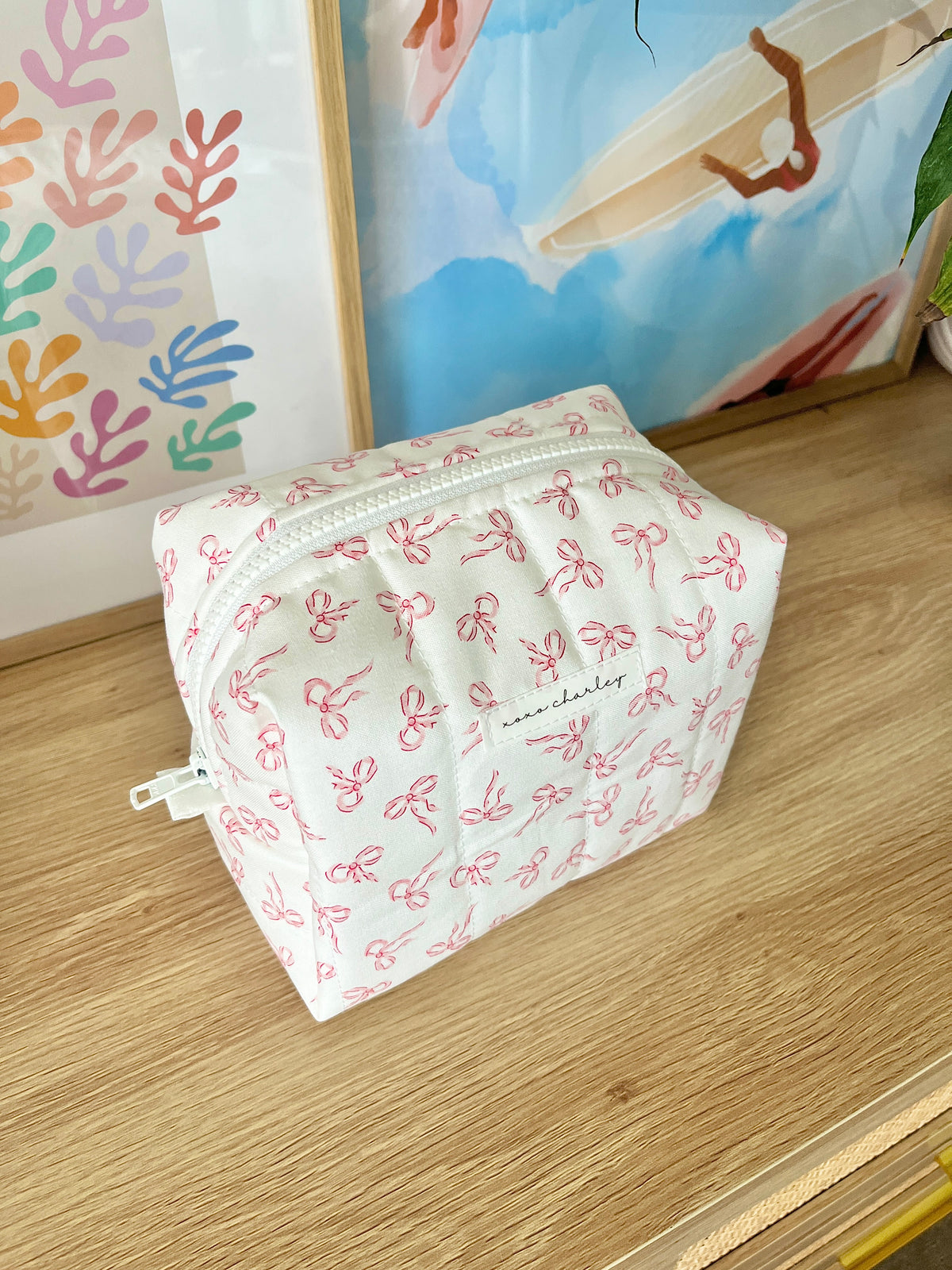 Mini Pink Bows Medium Makeup Bag