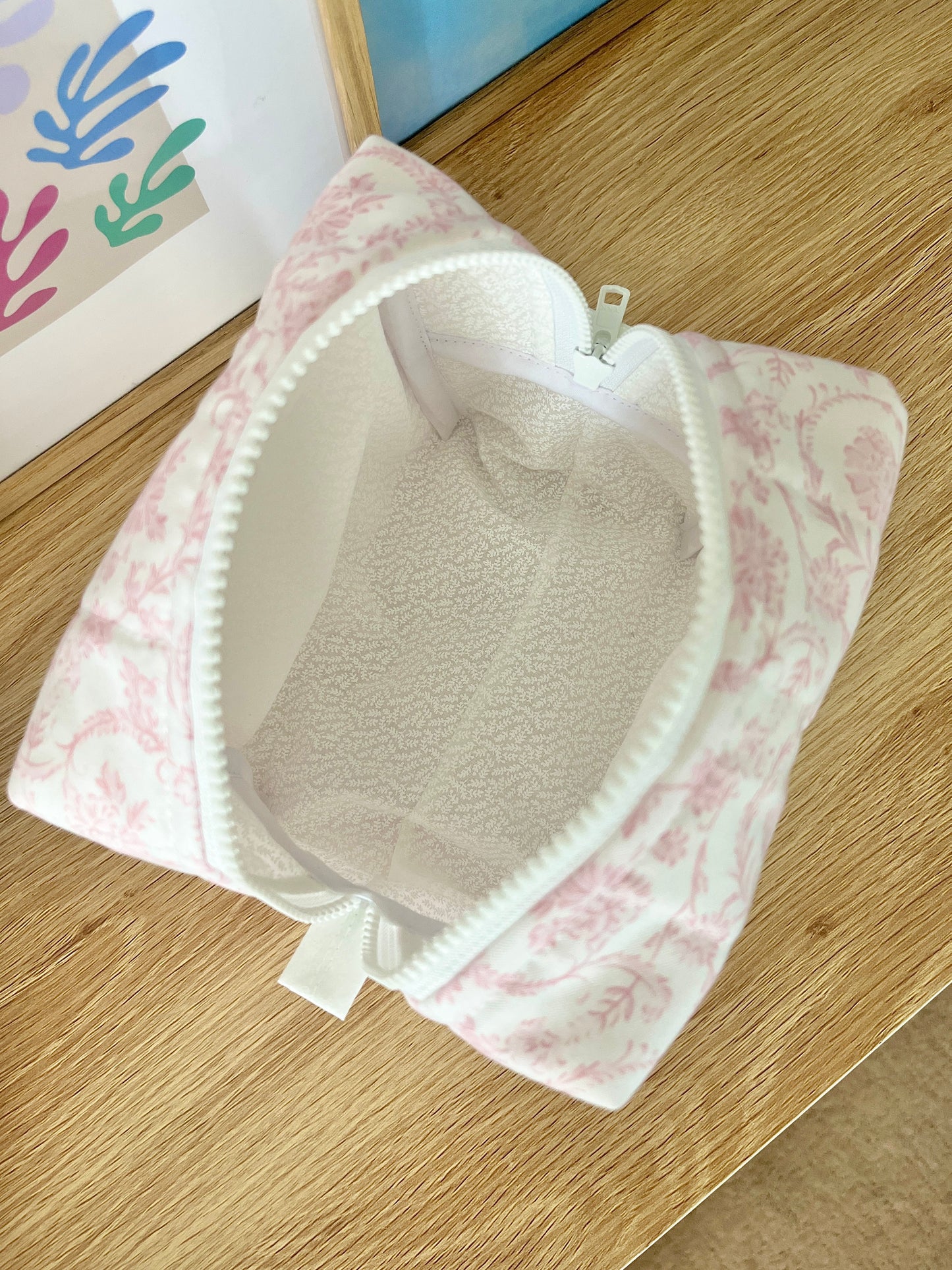 The Vintage Pink Quilted Makeup Bag