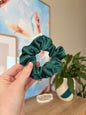 Forest Green Satin Scrunchie