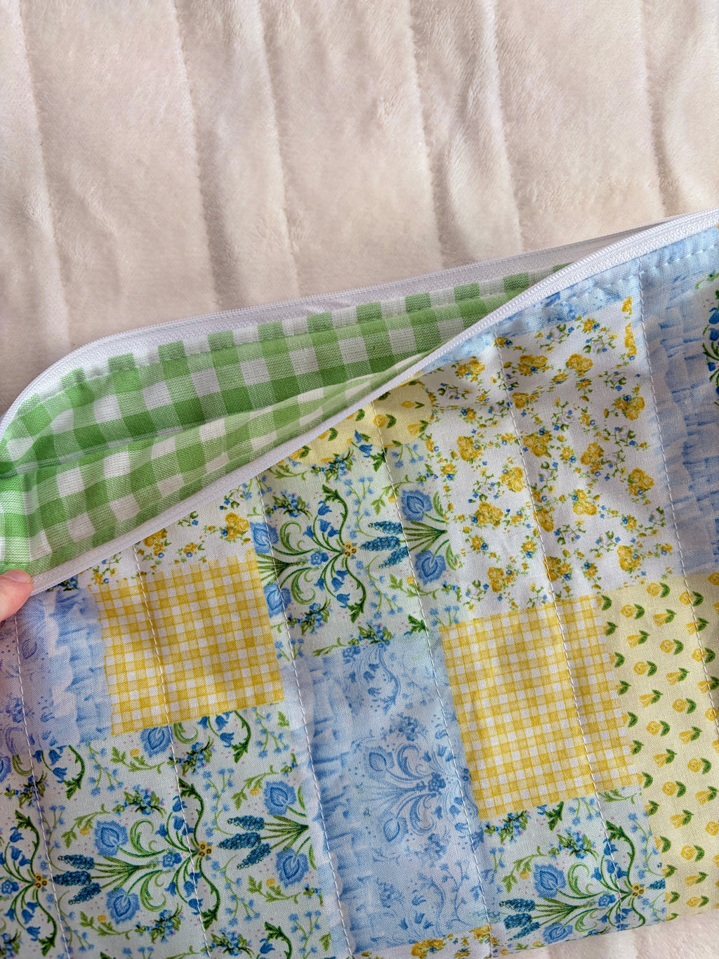 Green Patchwork Laptop & Tablet Sleeve