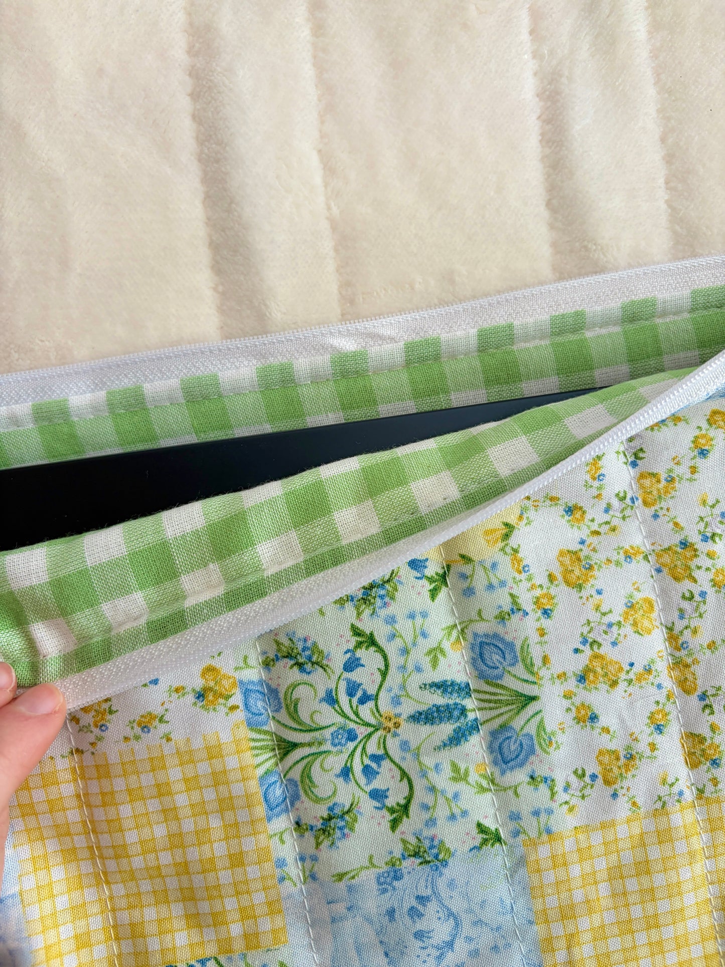 Green Patchwork Laptop & Tablet Sleeve