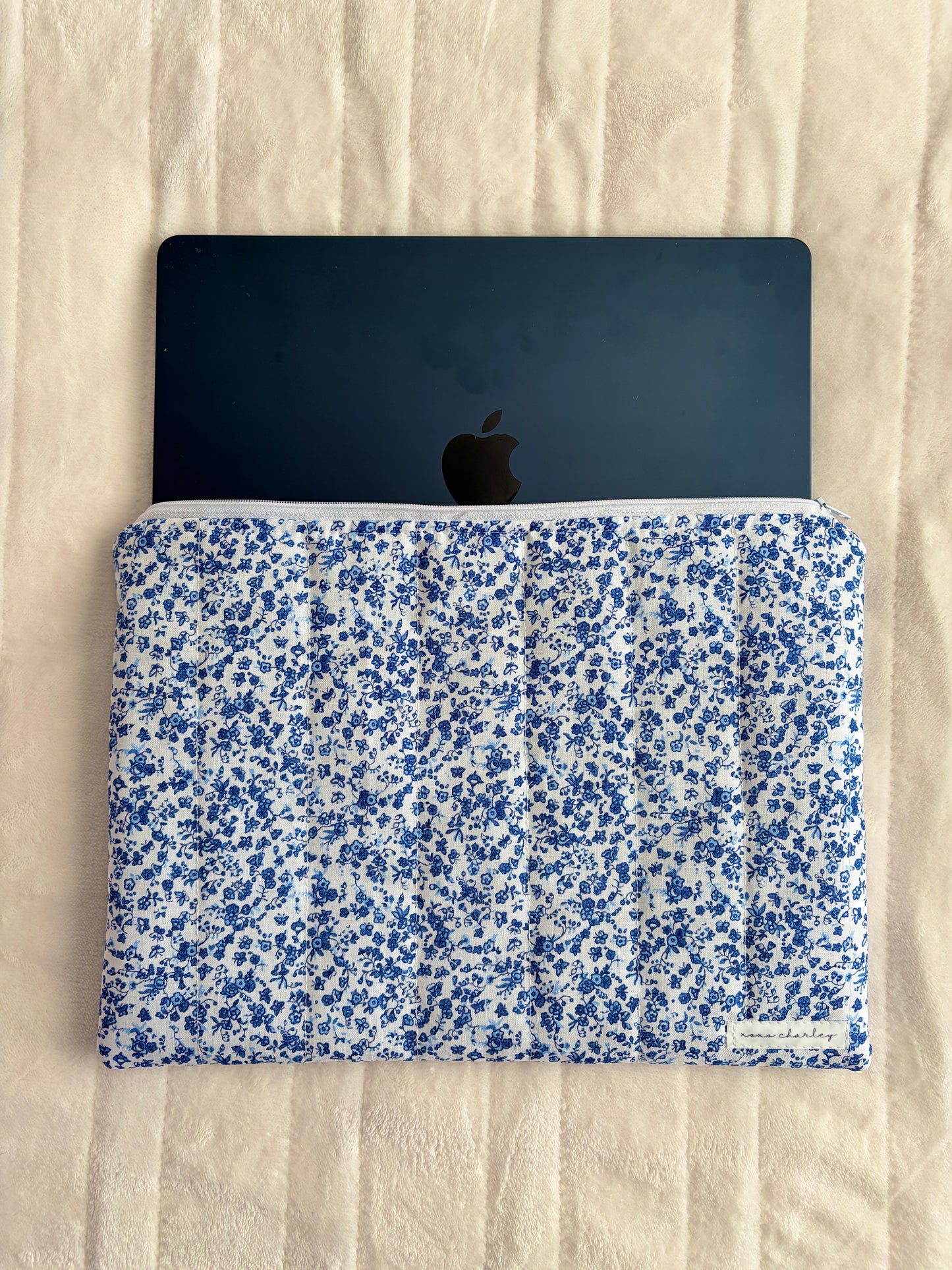 Royal Blue Floral Laptop & Tablet Sleeve