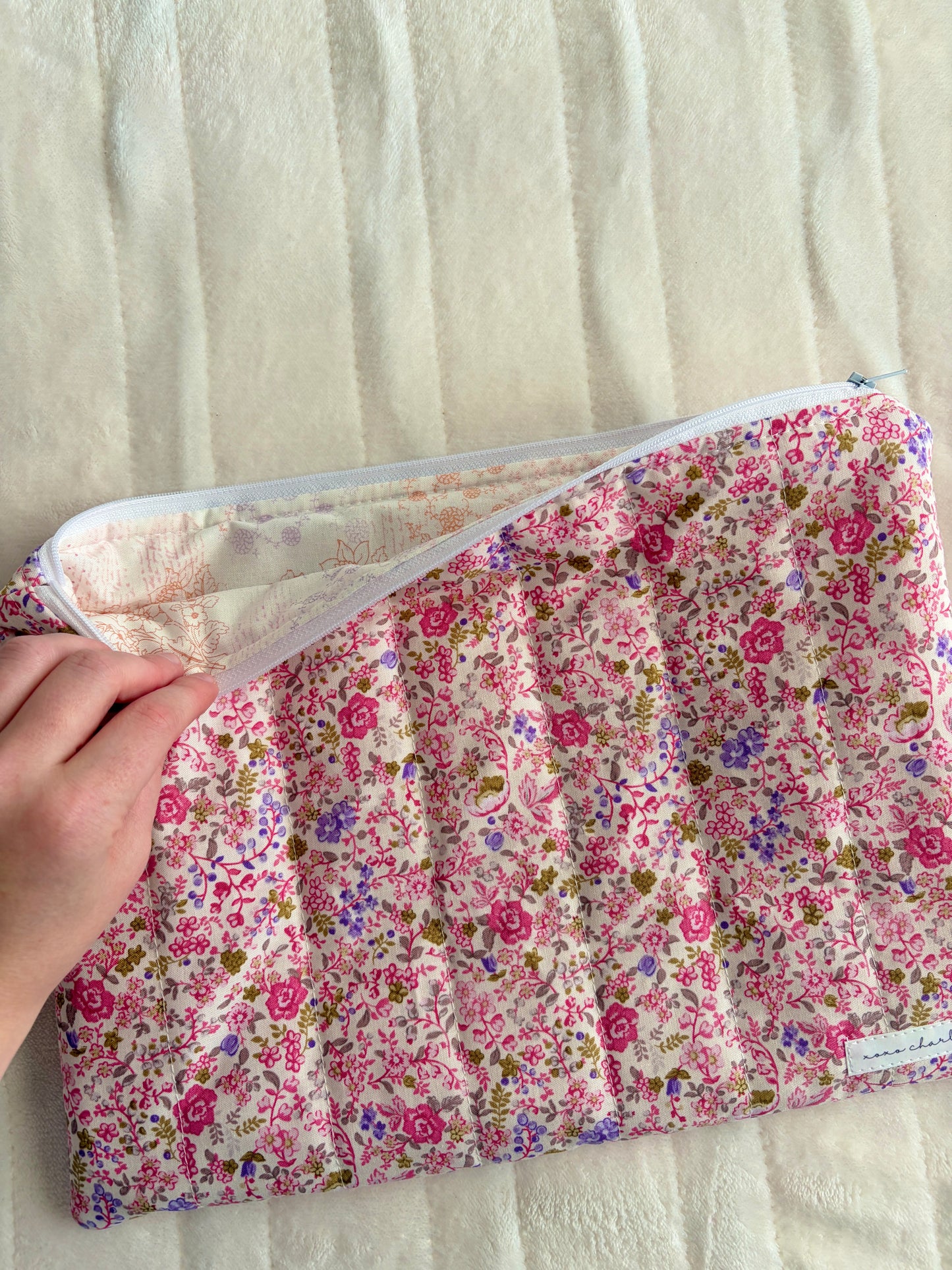 Ditsy Picnic Pink Laptop & Tablet Sleeve