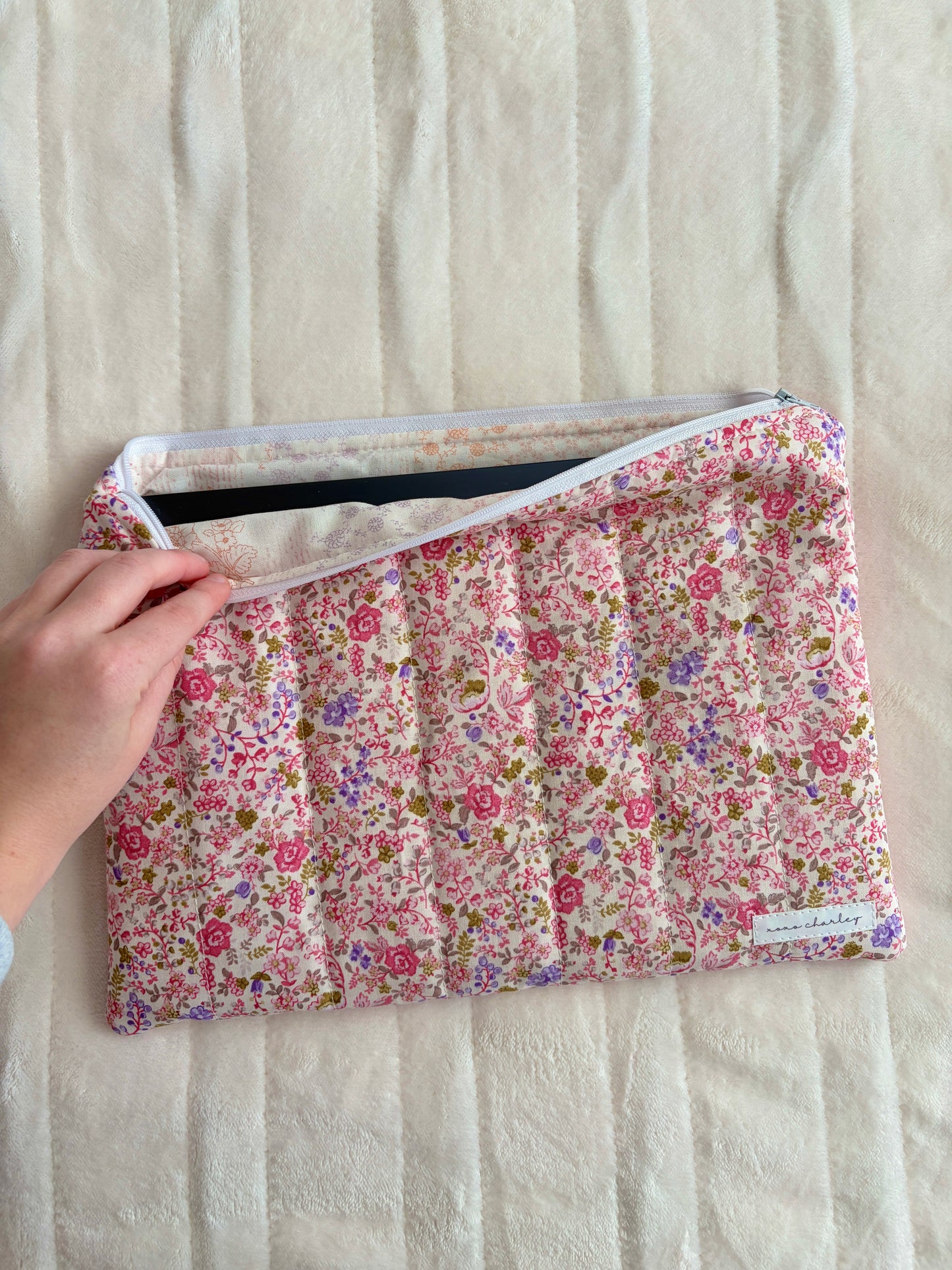 Ditsy Picnic Pink Laptop & Tablet Sleeve