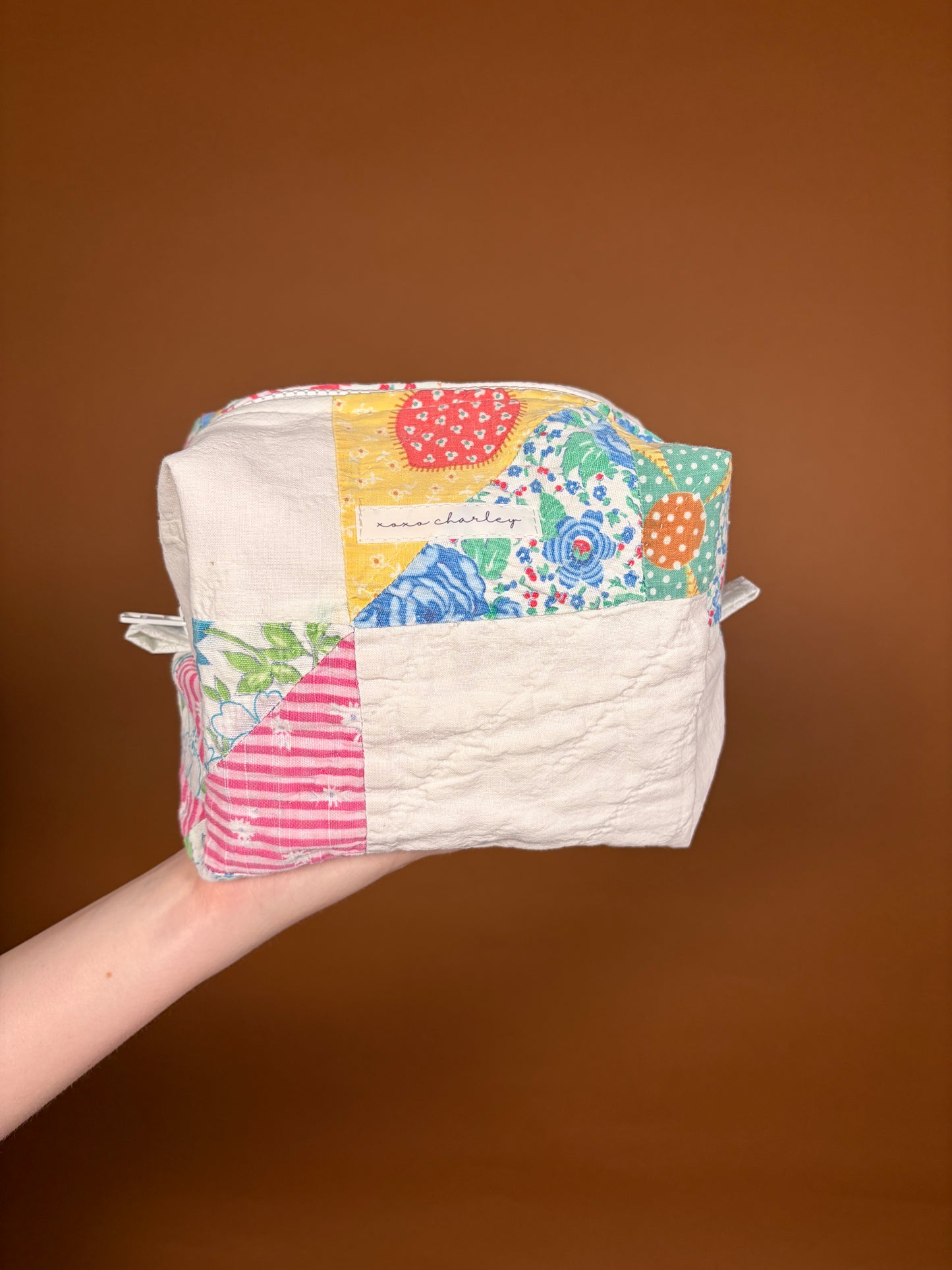 Upcycled Pink Medium Makeup Bag #1 *limited-edition*