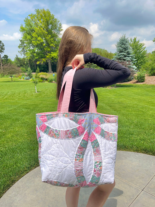 The Light Pink Quilted Weekender Tote Bag #1