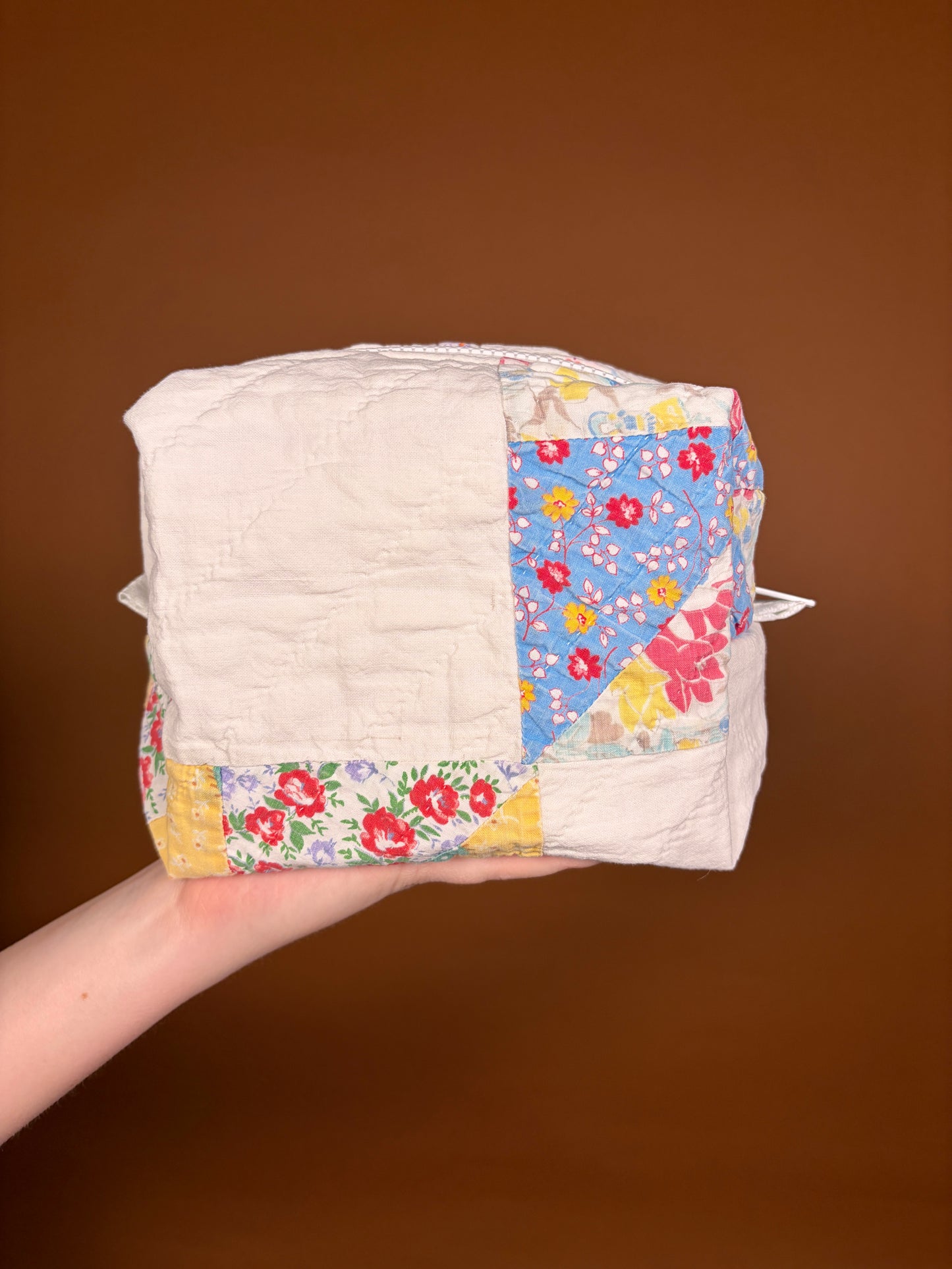 Upcycled Pink Gingham Medium Makeup Bag #1 *limited-edition*