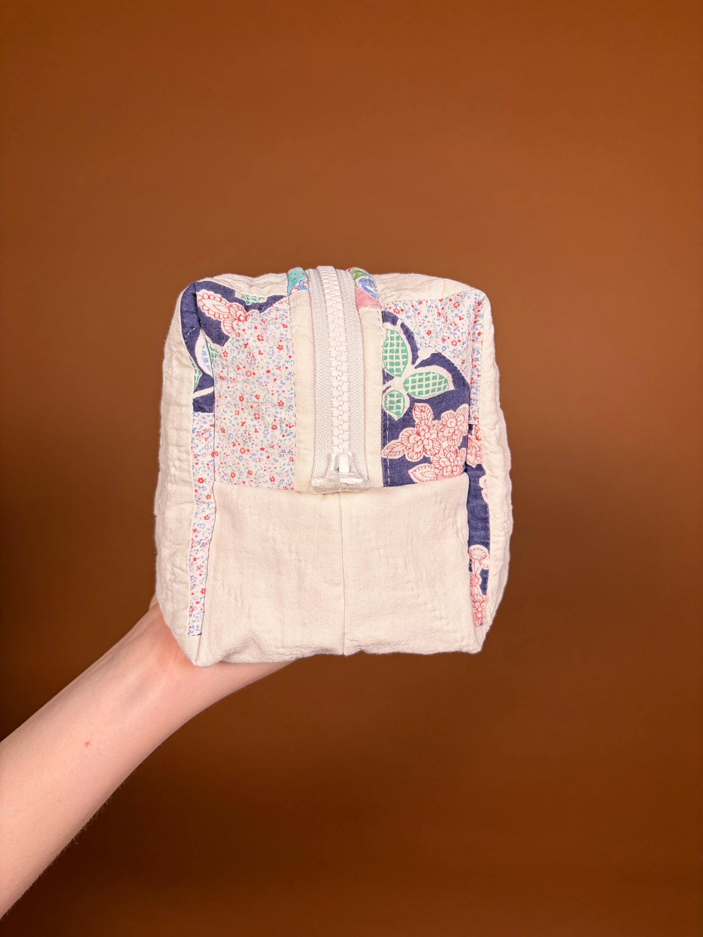 Upcycled Pink Gingham Medium Makeup Bag #2 *limited-edition*