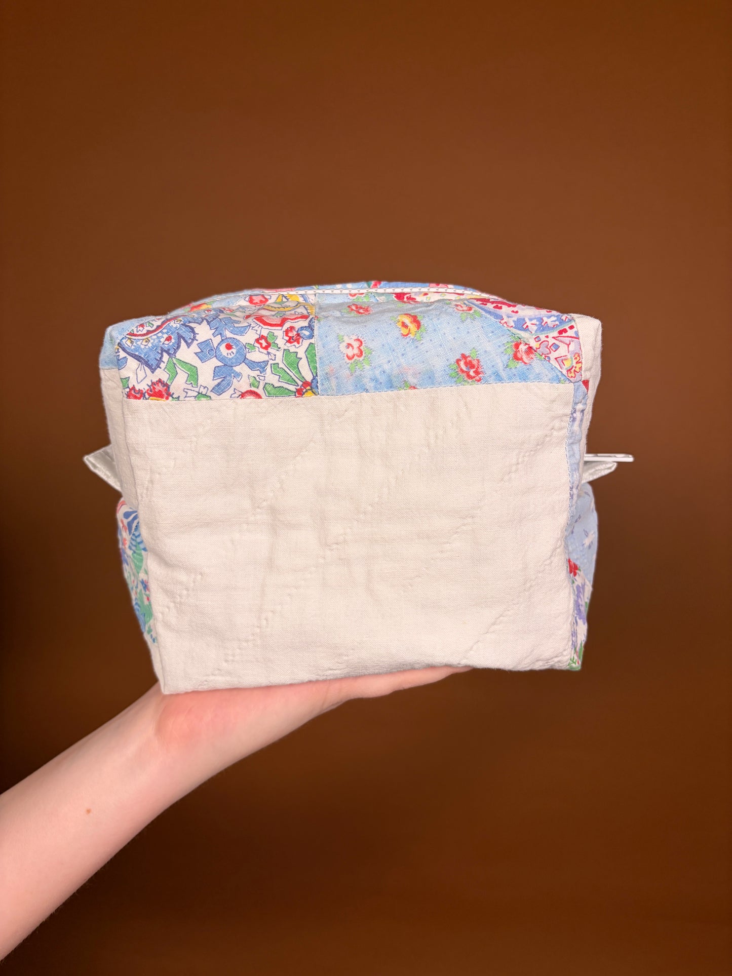 Upcycled Purple Gingham Medium Makeup Bag #3 *limited-edition*