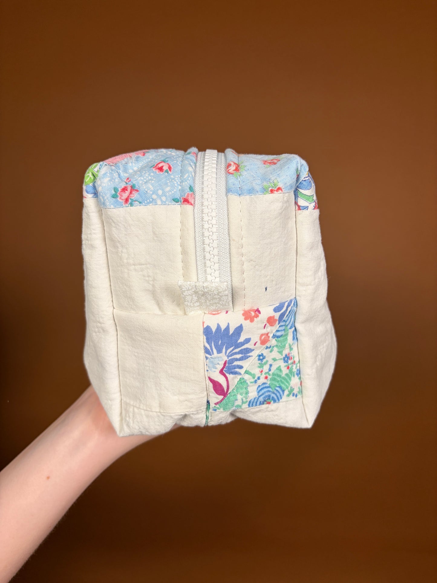 Upcycled Purple Gingham Medium Makeup Bag #3 *limited-edition*