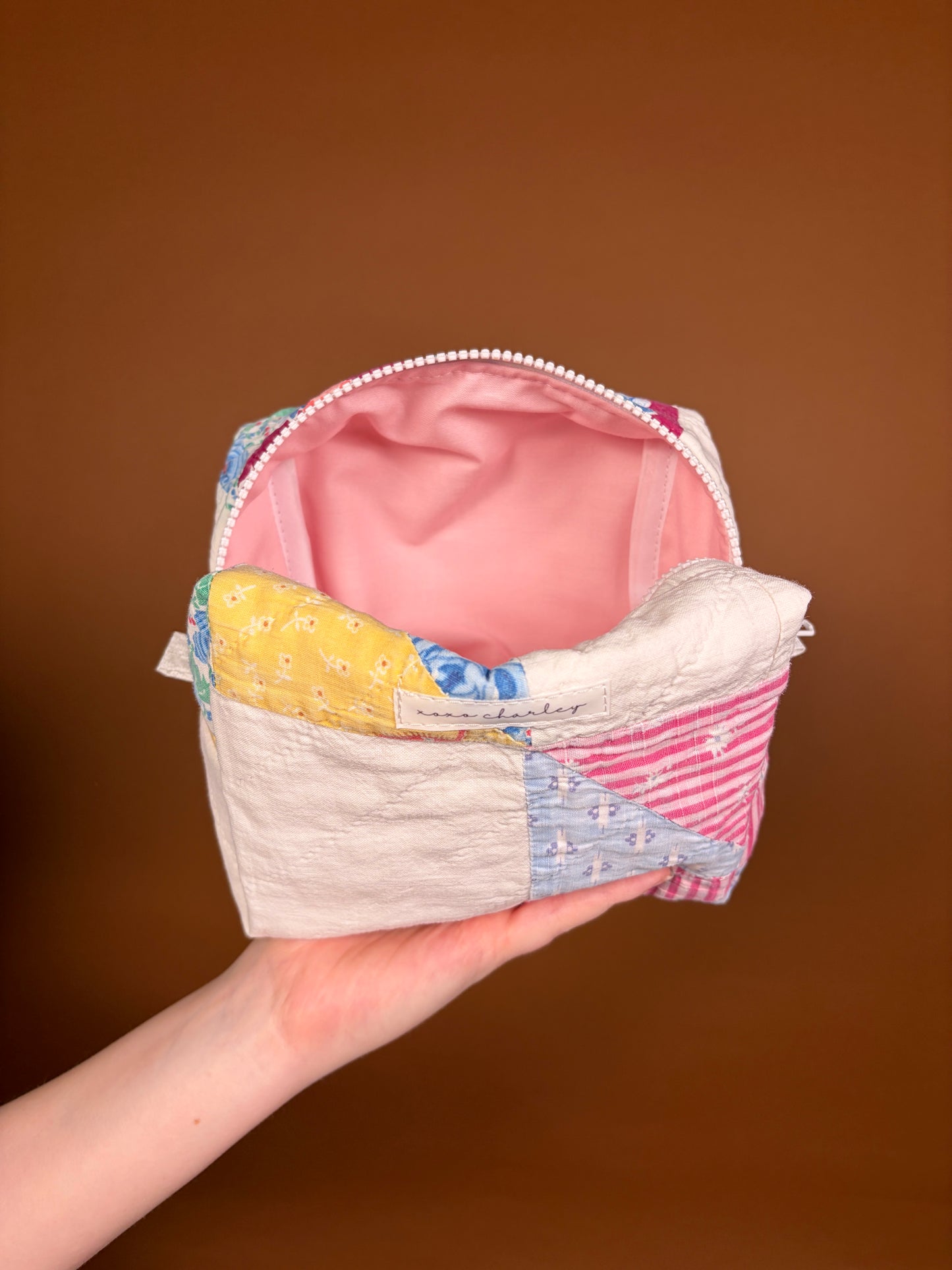 Upcycled Pink Medium Makeup Bag #2 *limited-edition*