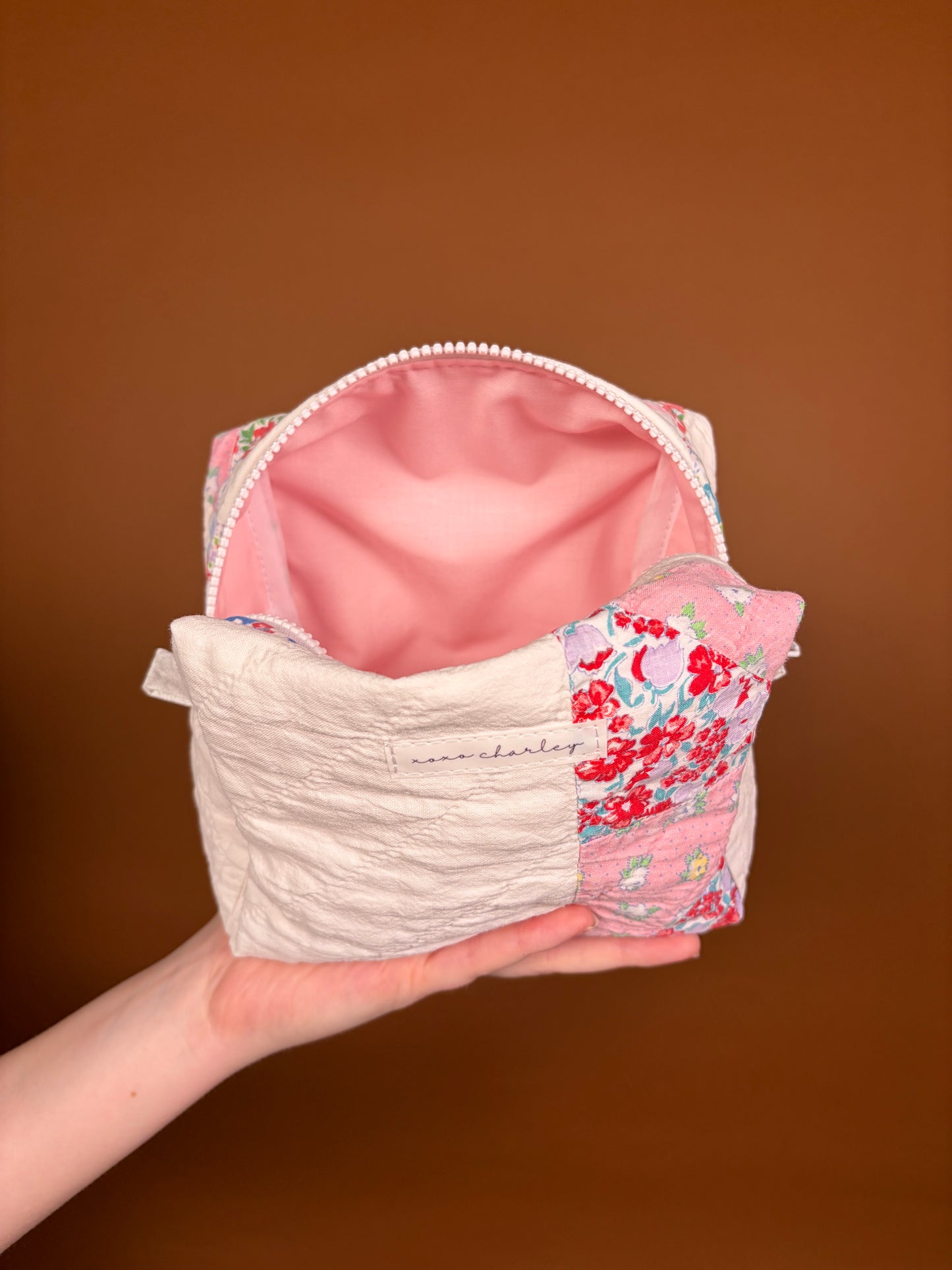 Upcycled Pink Medium Makeup Bag #3 *limited-edition*