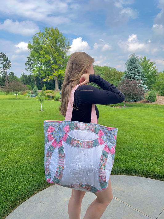 The Light Pink Quilted Weekender Tote Bag #2