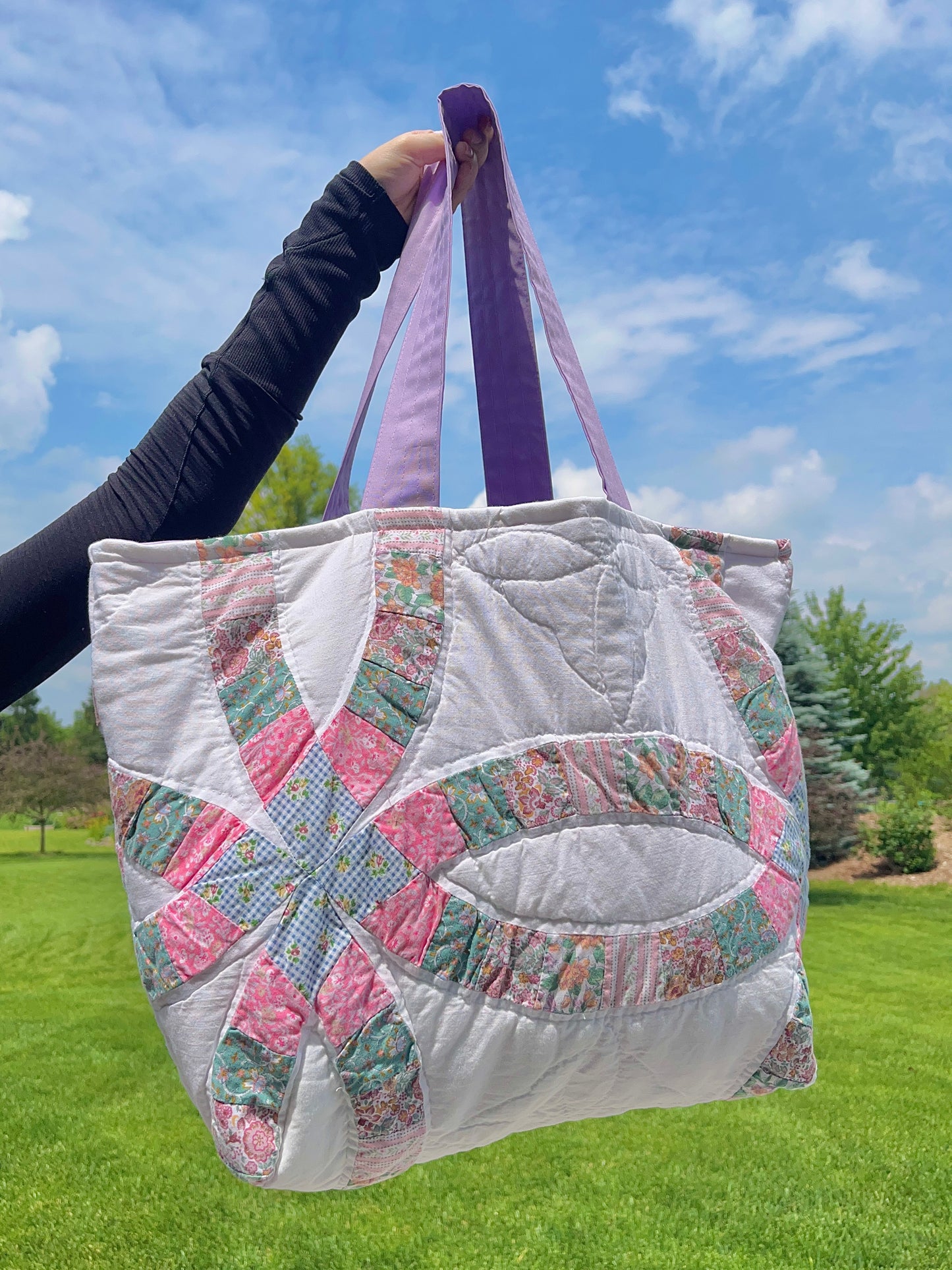The Lavender Quilted Weekender Tote Bag #1
