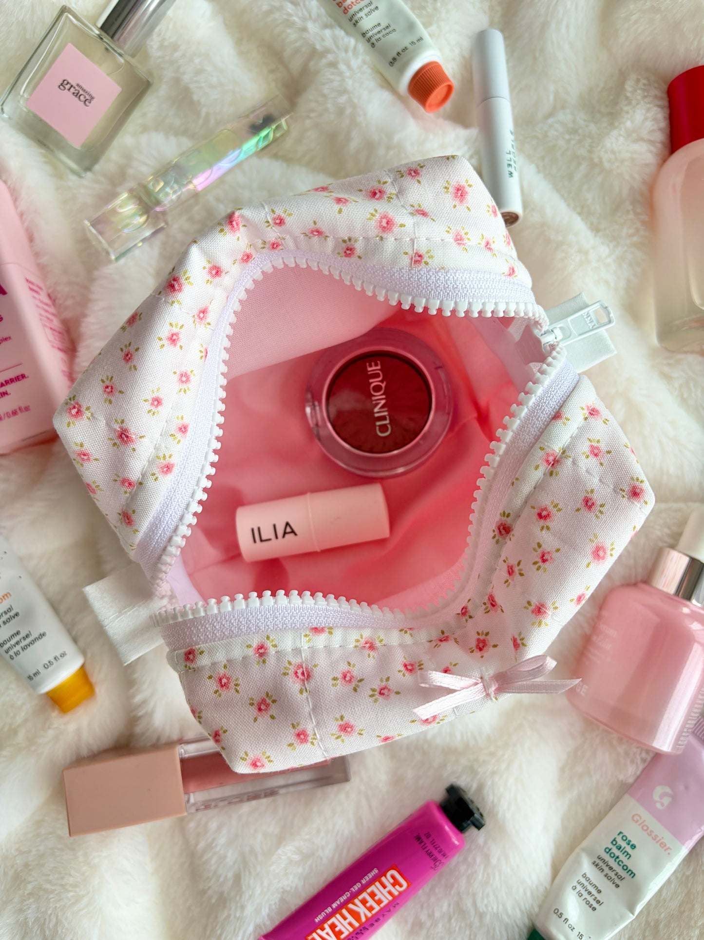 Mia Pink Mini Makeup Bag with Pink Bow *limited-edition*