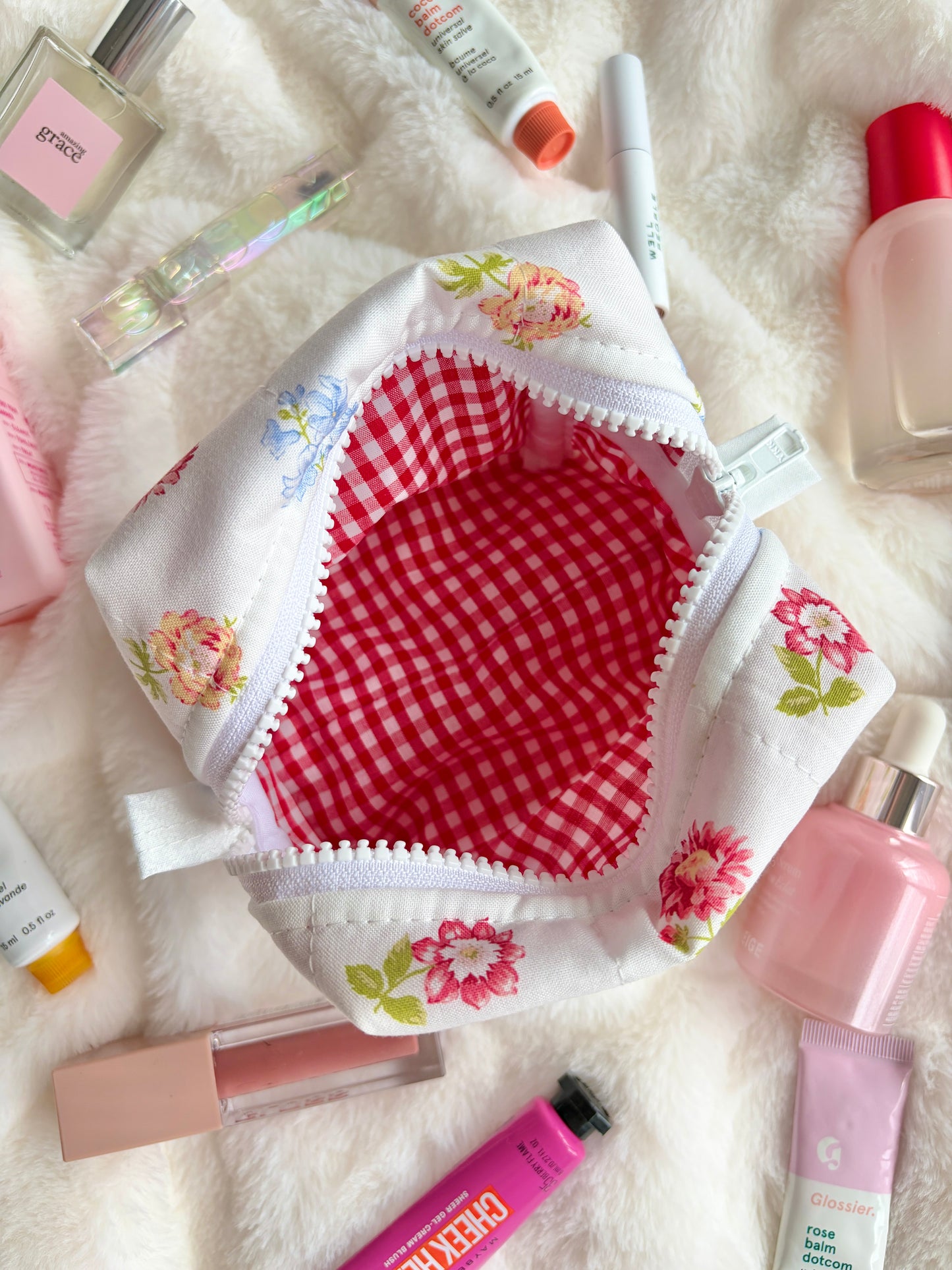 Martha Red Gingham Mini Makeup Bag *limited-edition*