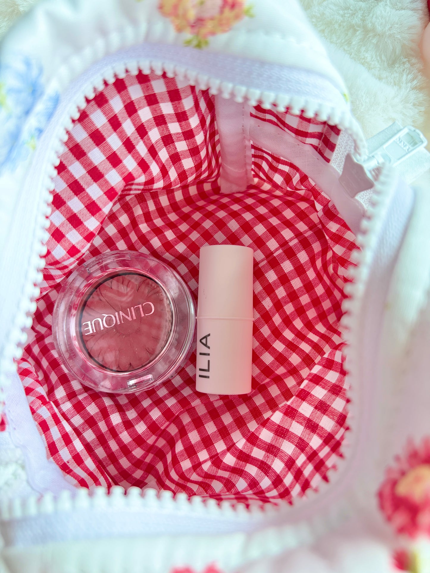 Martha Red Gingham Mini Makeup Bag *limited-edition*