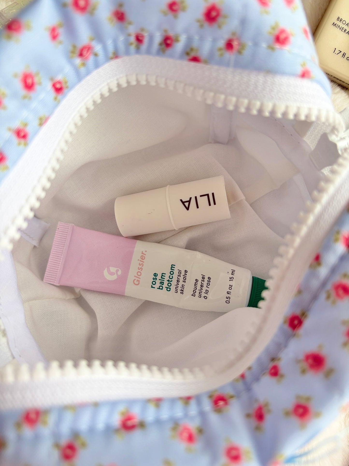 Miriam Mini Makeup Bag with Blue Bow *limited-edition*