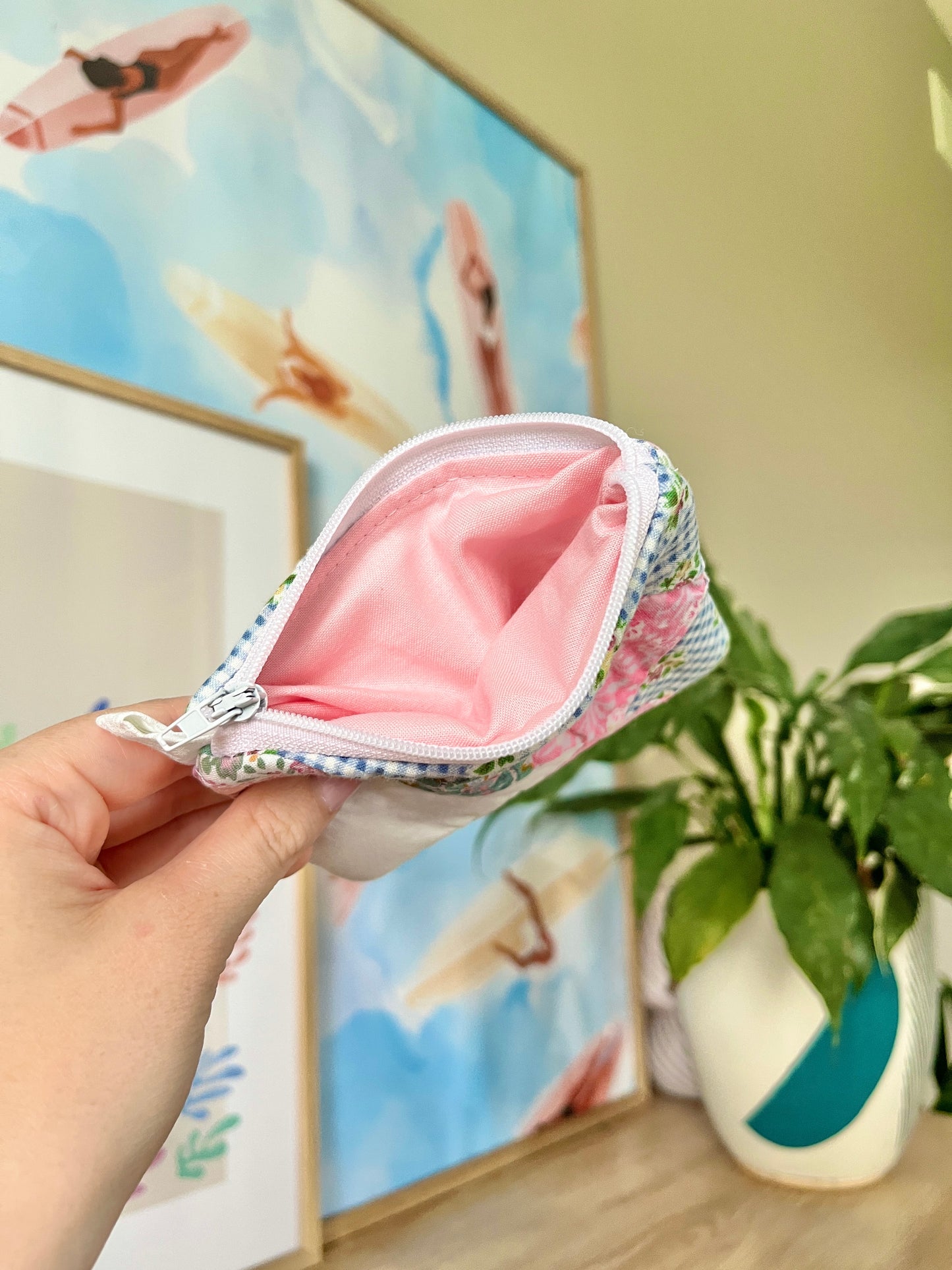 The Light Pink Quilted Keychain Wallet #1