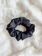 Black Regular Satin Scrunchie