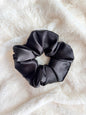 Black Large Satin Scrunchie