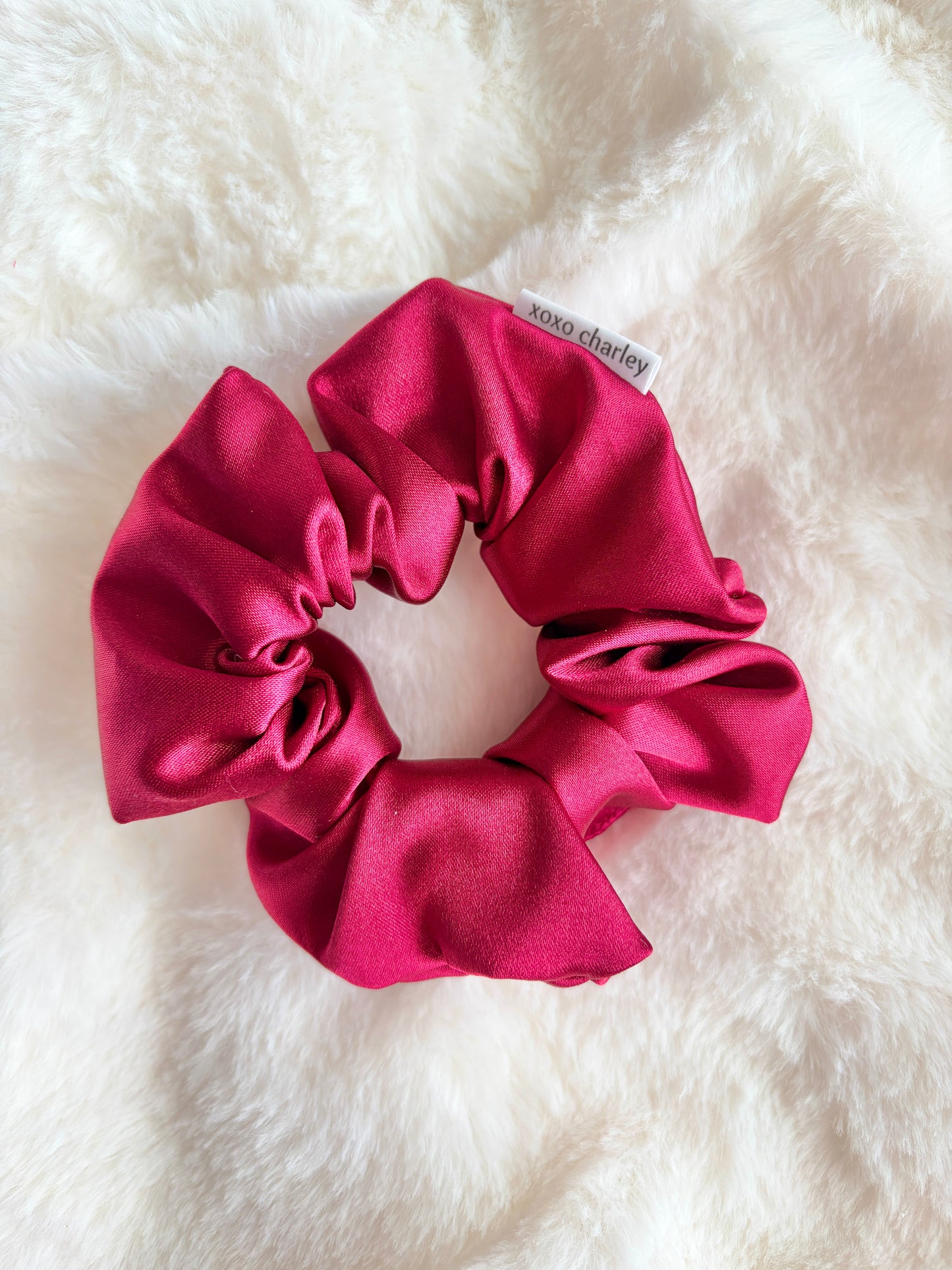 Burgundy Regular Satin Scrunchie