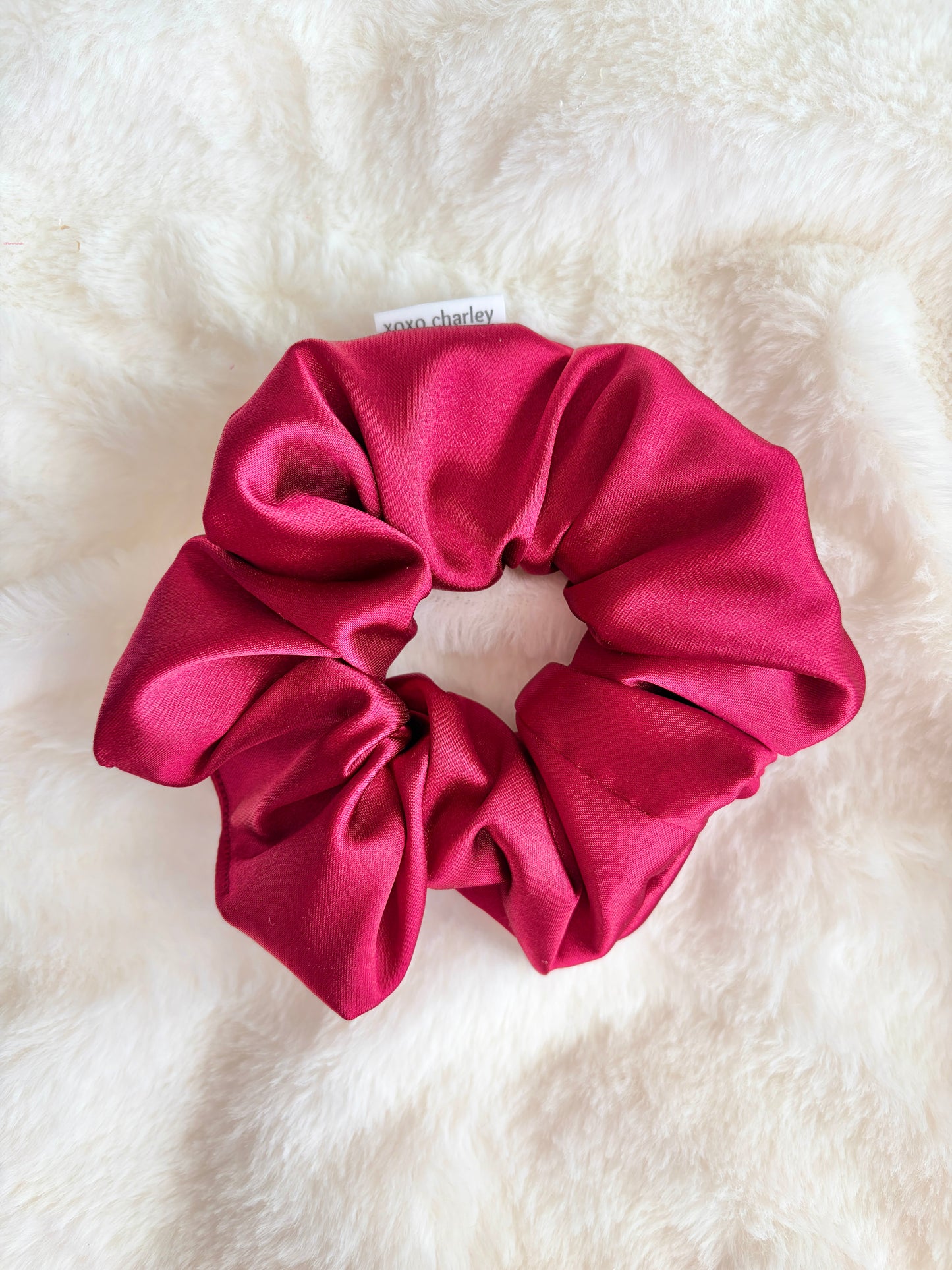 Burgundy Large Satin Scrunchie