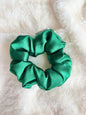 Green Regular Satin Scrunchie