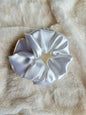 White Large Satin Scrunchie
