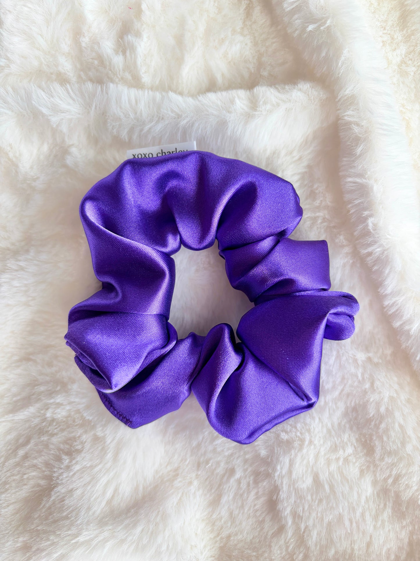 Purple Regular Satin Scrunchie