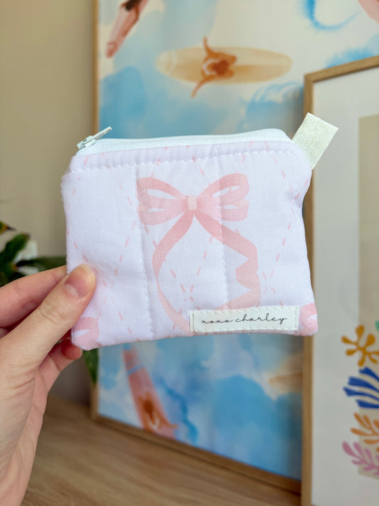 Large Pink Bow Keychain Wallet