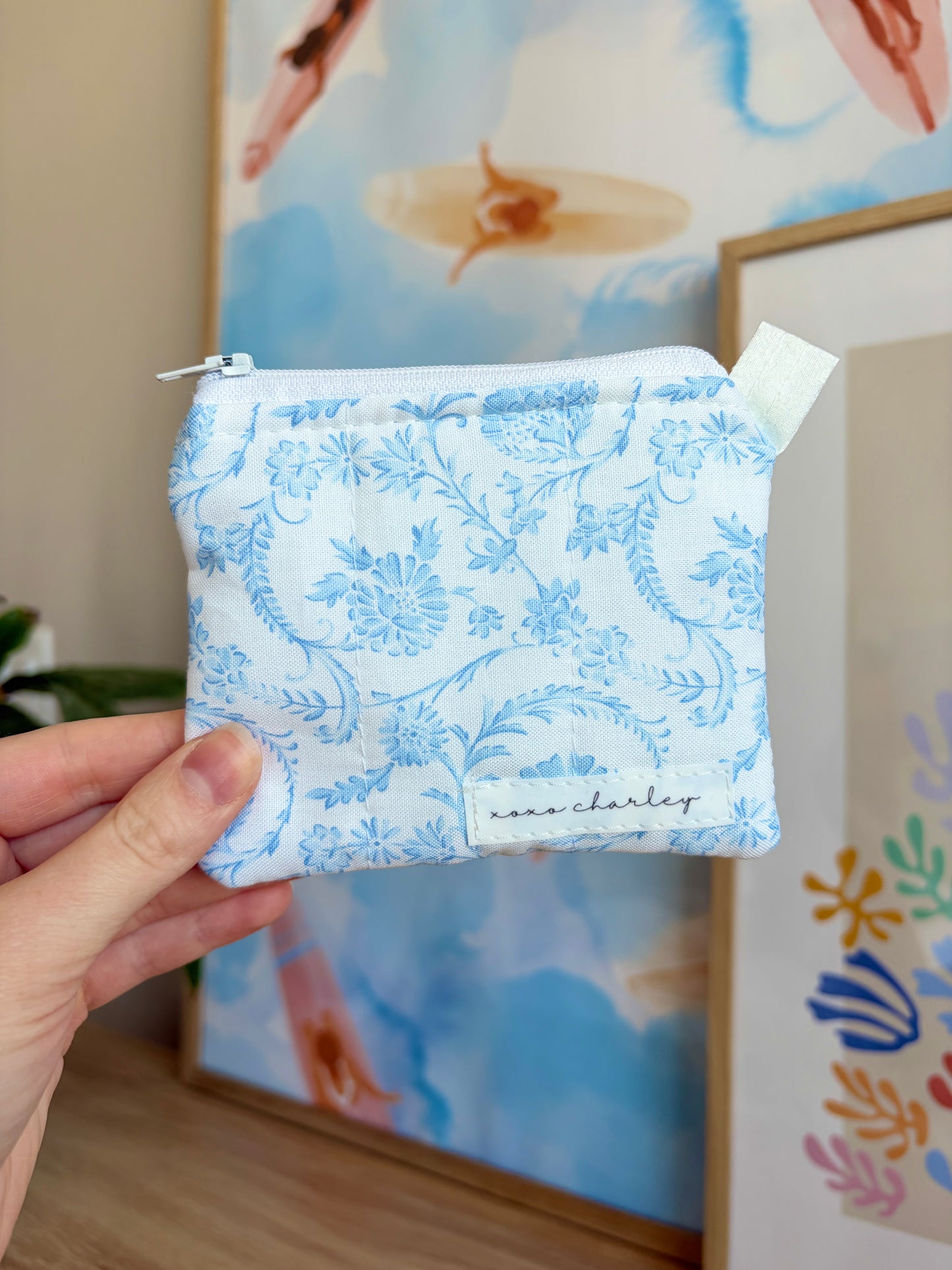 Vintage Blue Keychain Wallet
