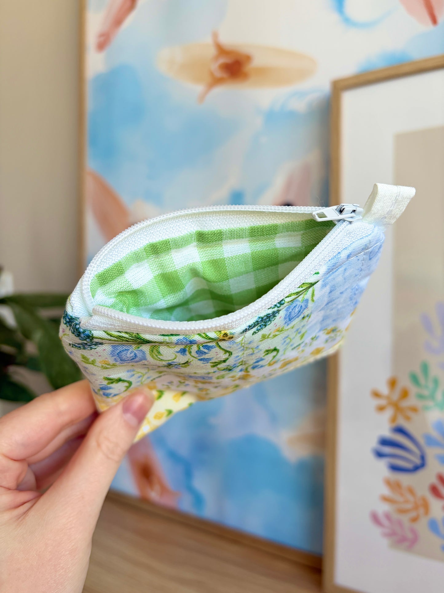 Green Patchwork Keychain Wallet