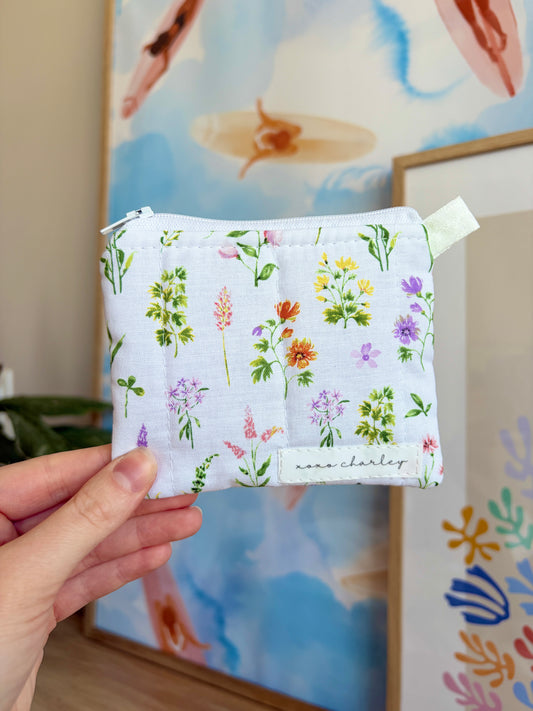 Purple Wildflower Keychain Wallet