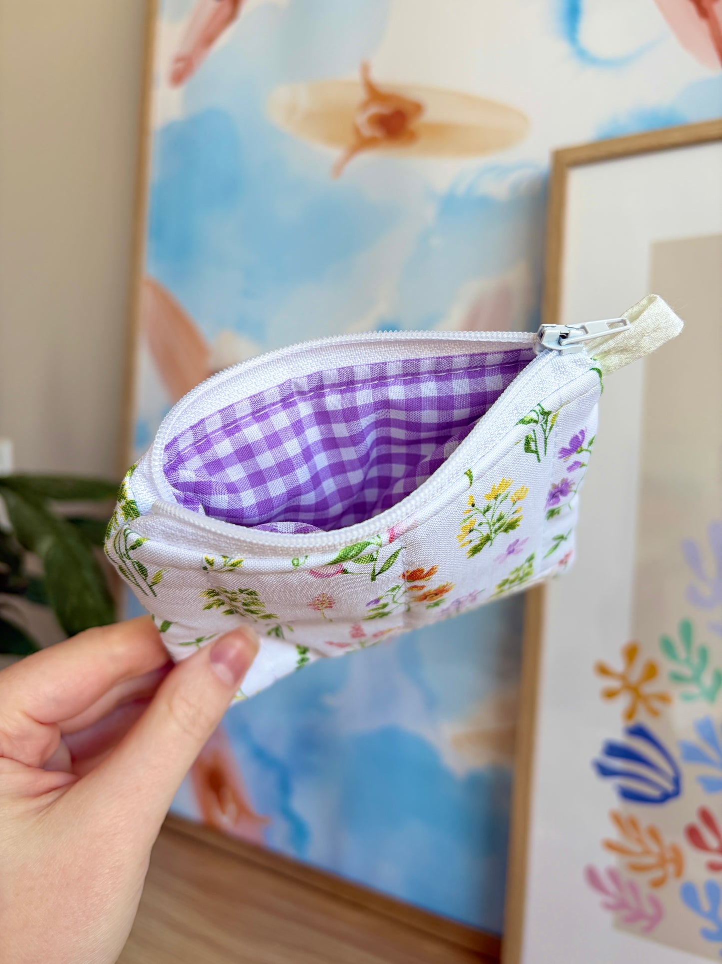 Purple Wildflower Keychain Wallet