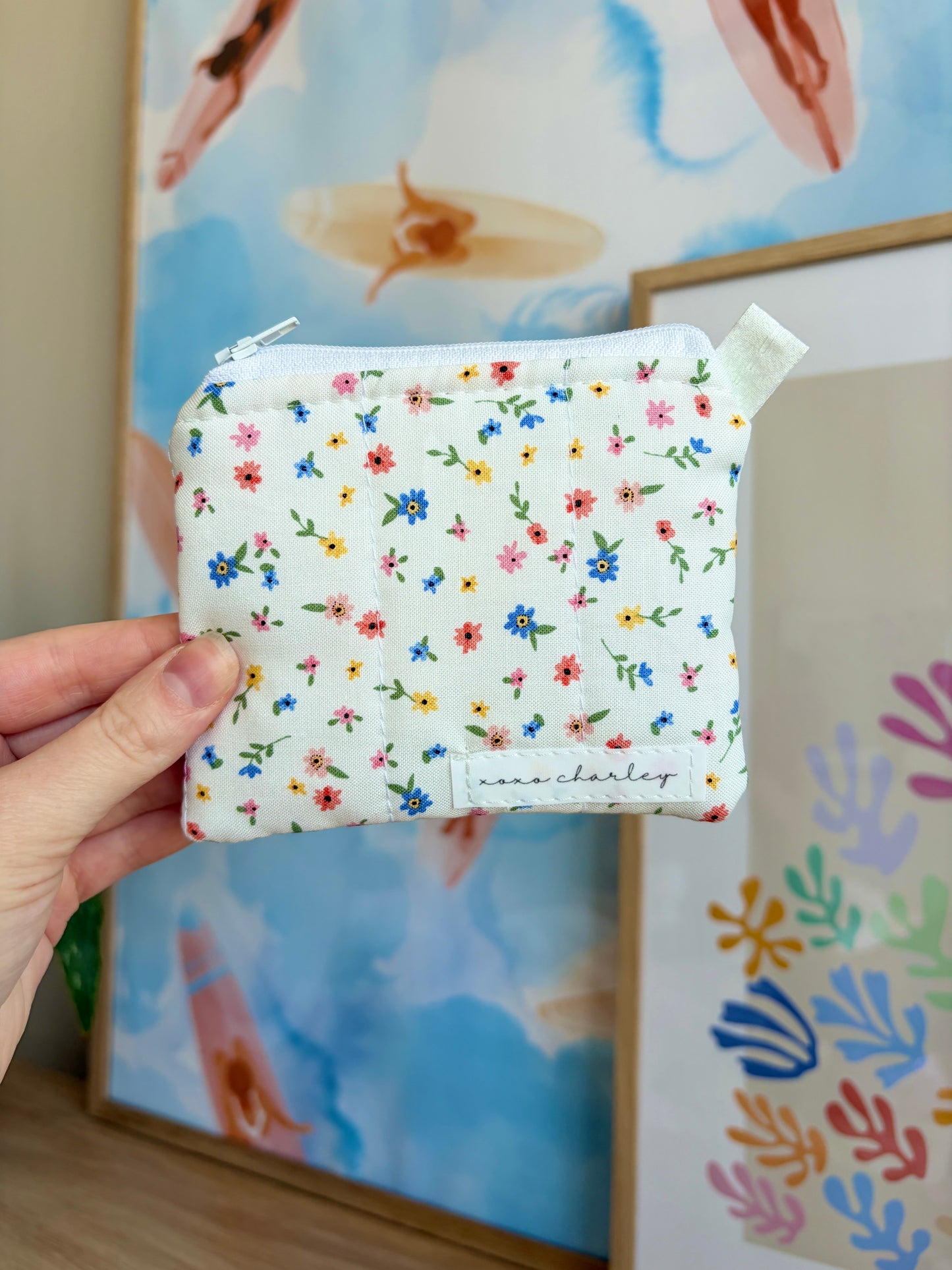 Mini Colorful Flower Keychain Wallet