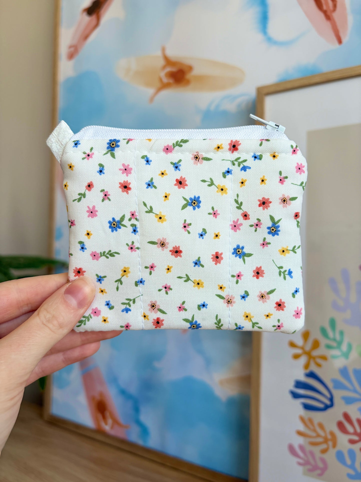 Mini Colorful Flower Keychain Wallet