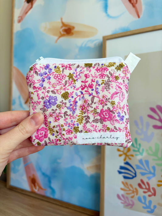 Ditsy Picnic Pink Keychain Wallet