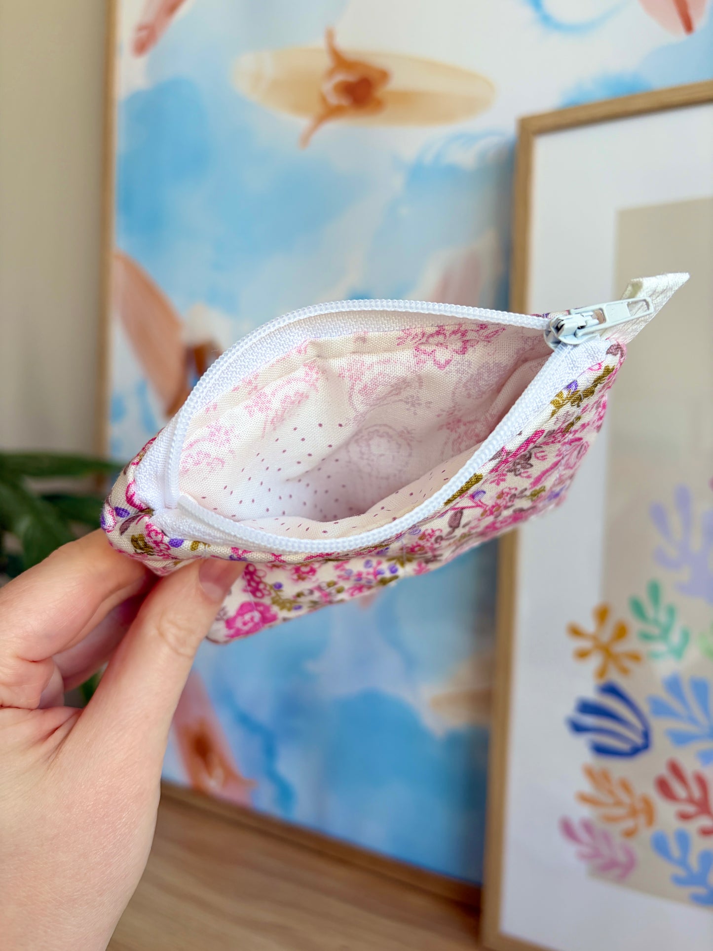 Ditsy Picnic Pink Keychain Wallet