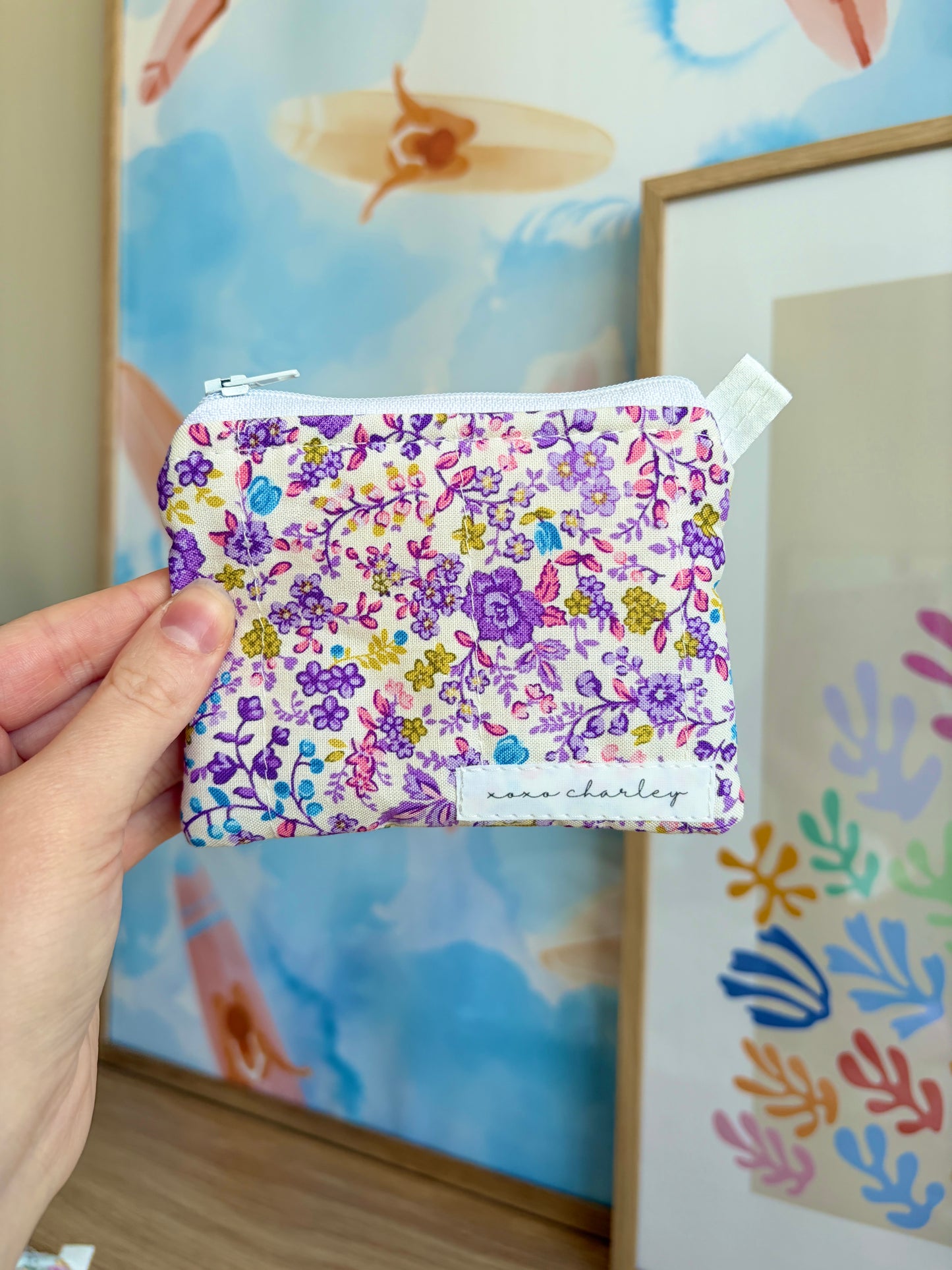 Ditsy Picnic Purple Keychain Wallet