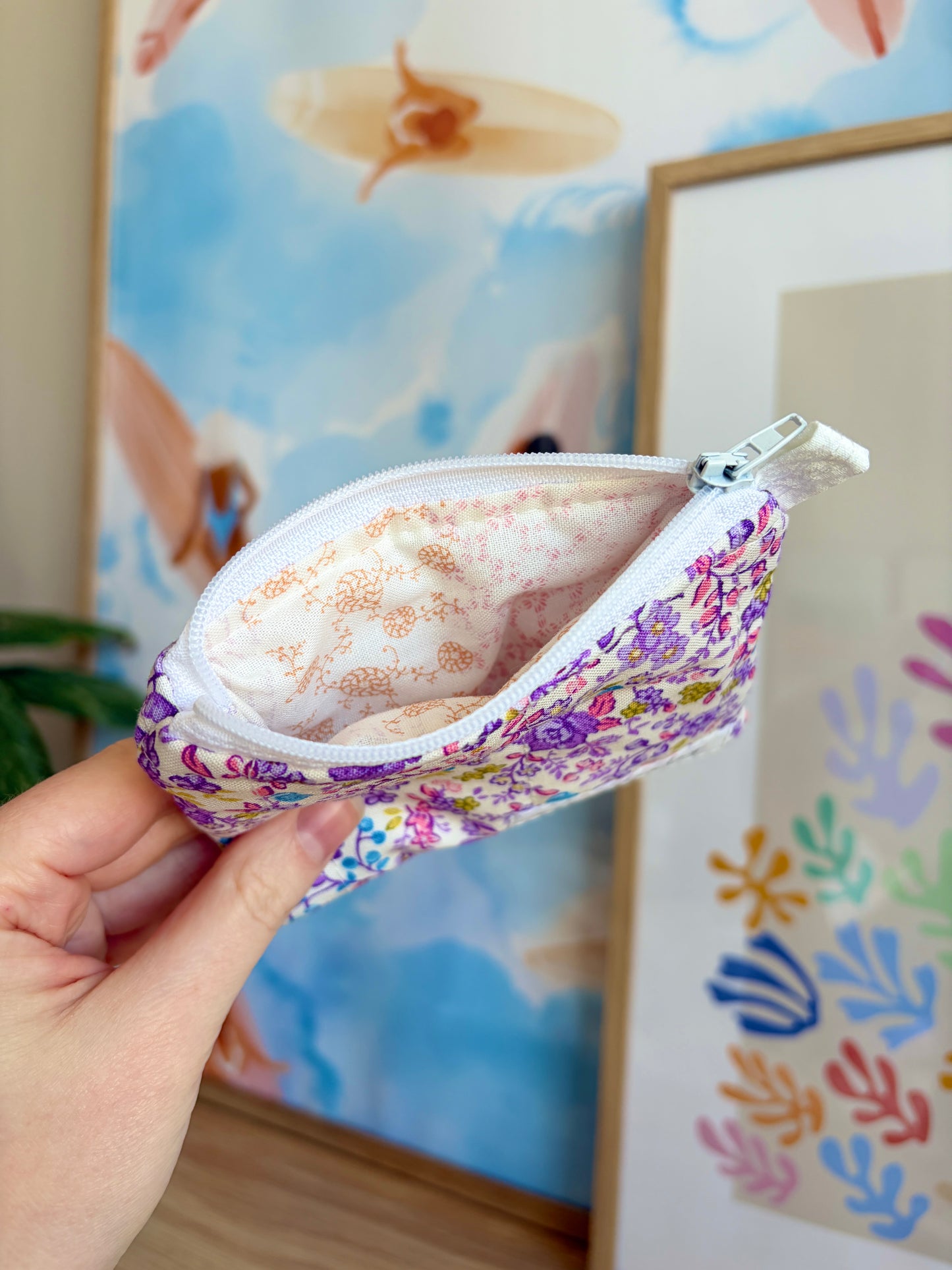 Ditsy Picnic Purple Keychain Wallet